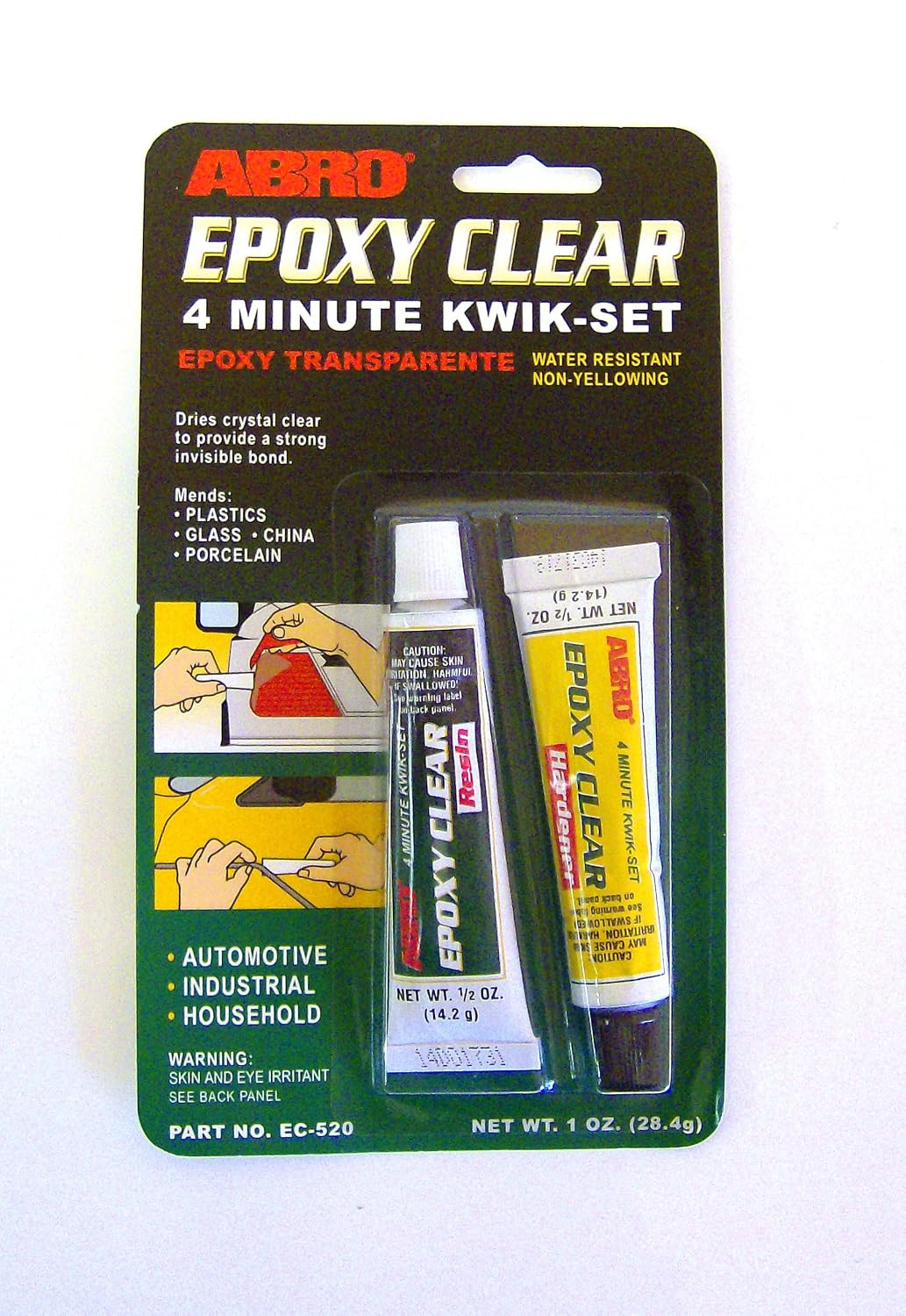 Clear 2-Part Epoxy Glue 4 Minute Fast Set