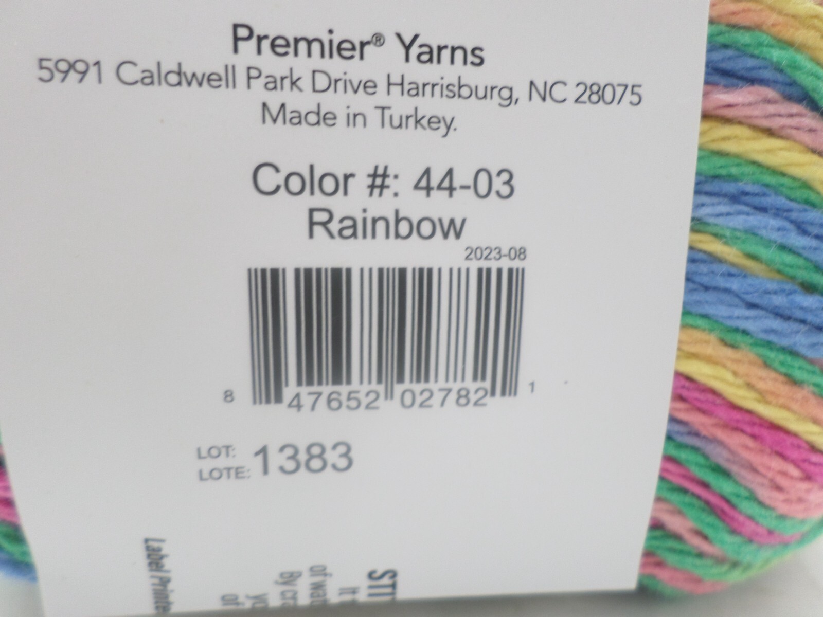 Premier Home Cotton Yarn Rainbow Lot of 6