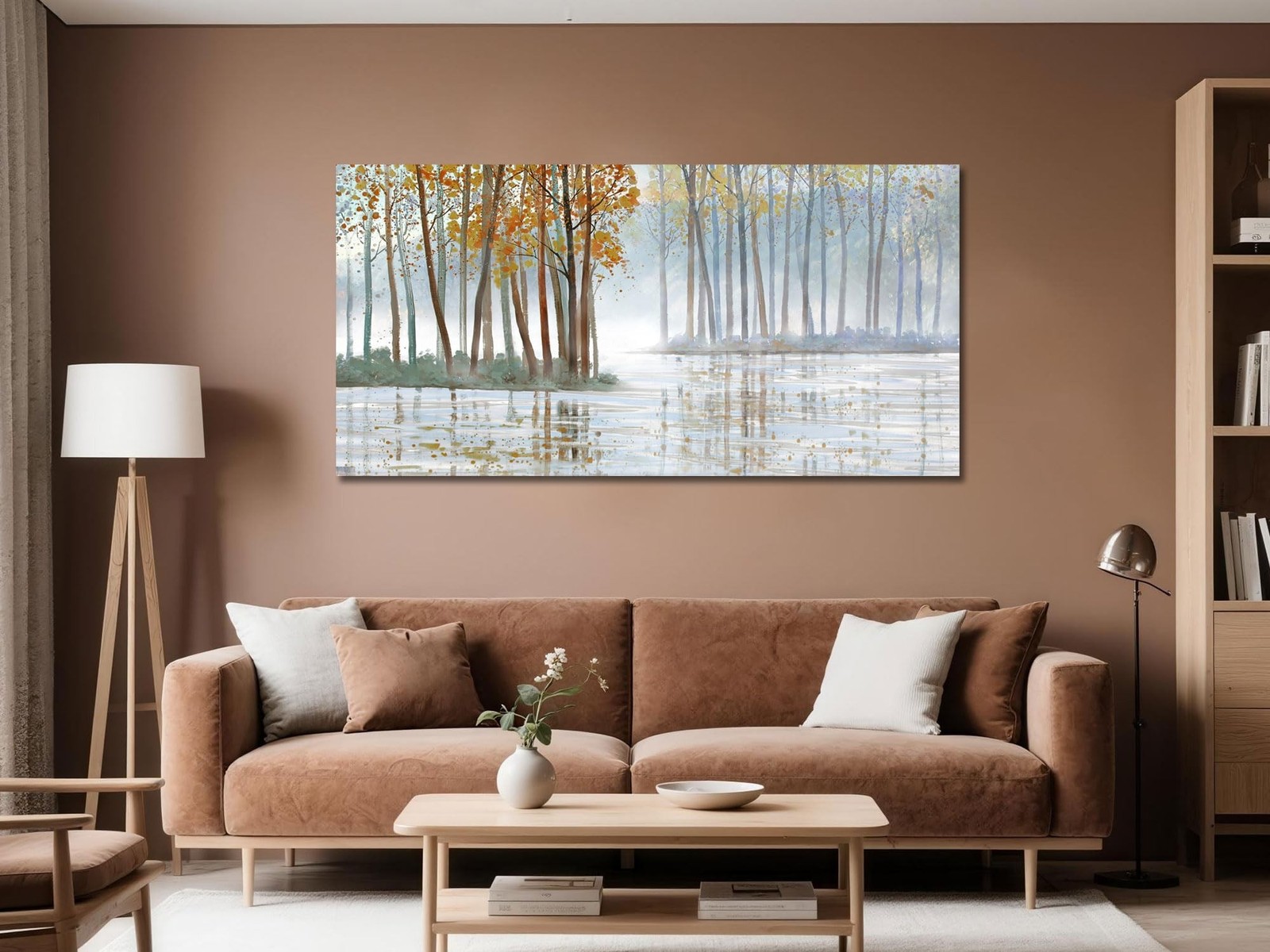 Arjun Birch Trees Wall Art Canvas Forest Landscape Picture Painting, Nature M…