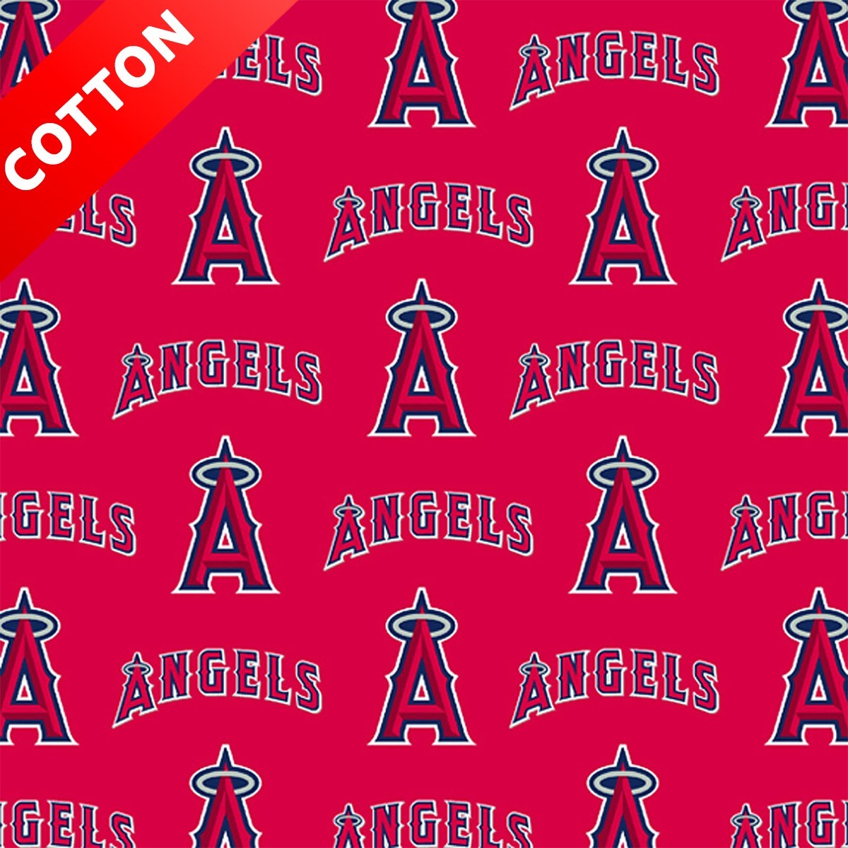 Los Angeles Angels MLB Cotton Fabric – 58″ Wide – Sold by The Yard & Bolt