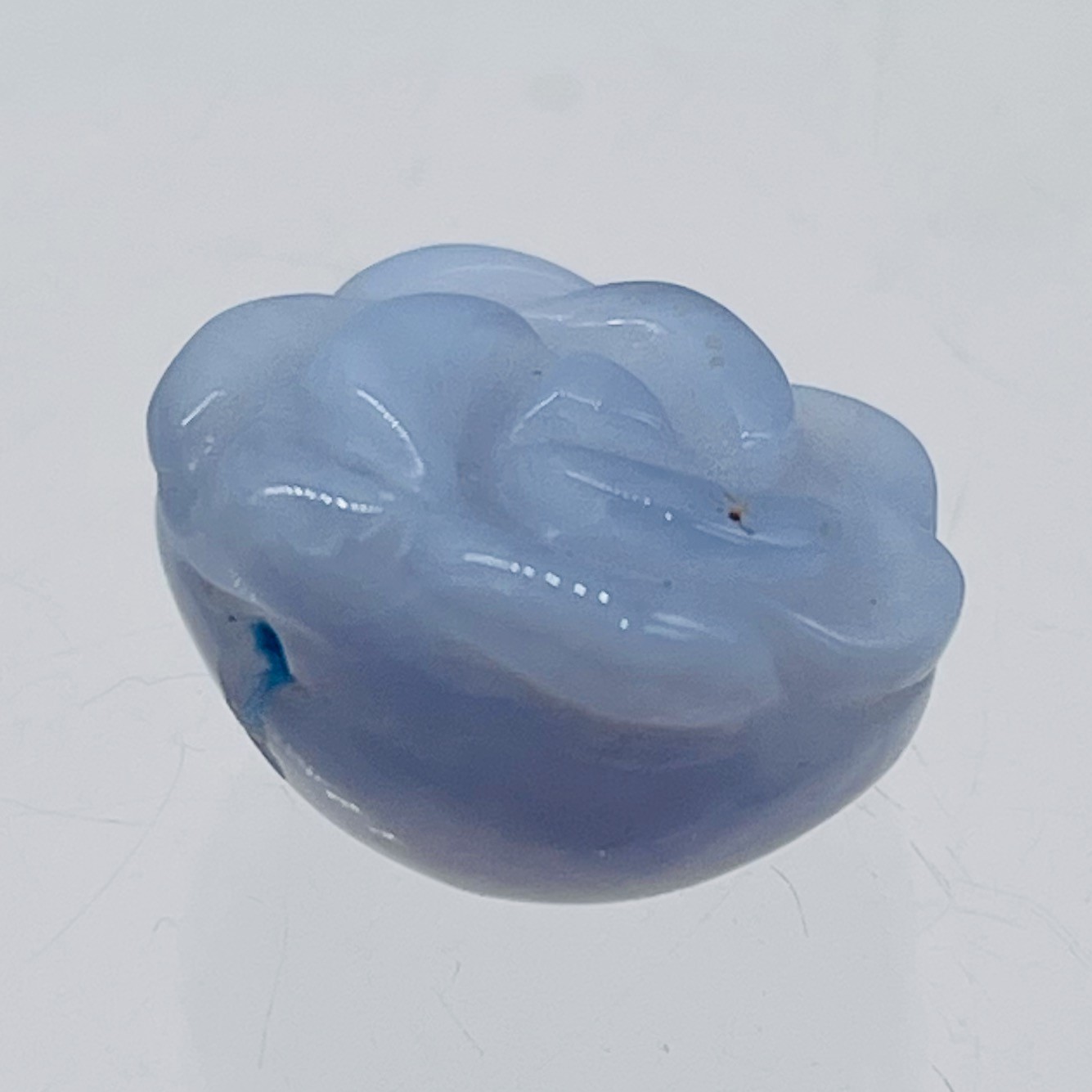 Blue Lace Agate Rose Flower Bead | 10×9-12x9mm | Lavender | Rose | 1 Bead |