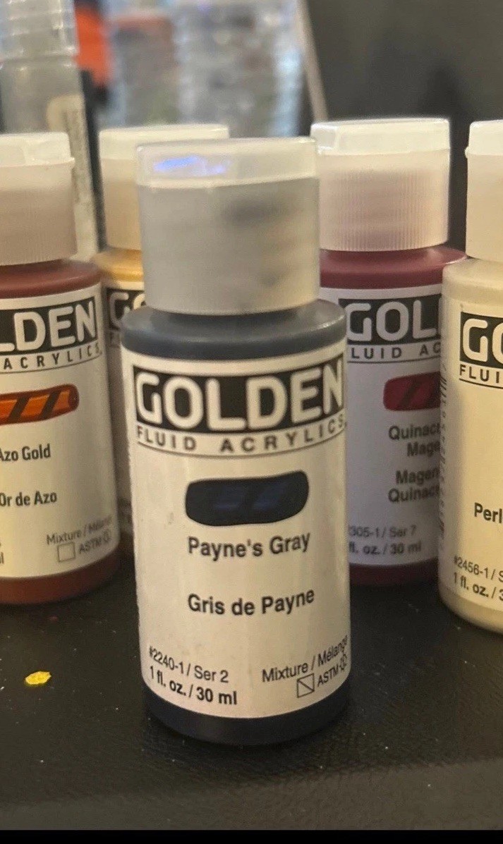 Brand New Lot of 8 Golden Fluid Acrylics-1 fl oz. / 30 ml & single Red 1/2 fl oz