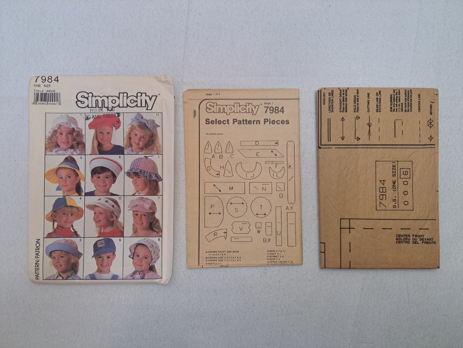 Simplicity Pattern – Unisex Hats in 12 Styles (One Size) #7984 – Uncut