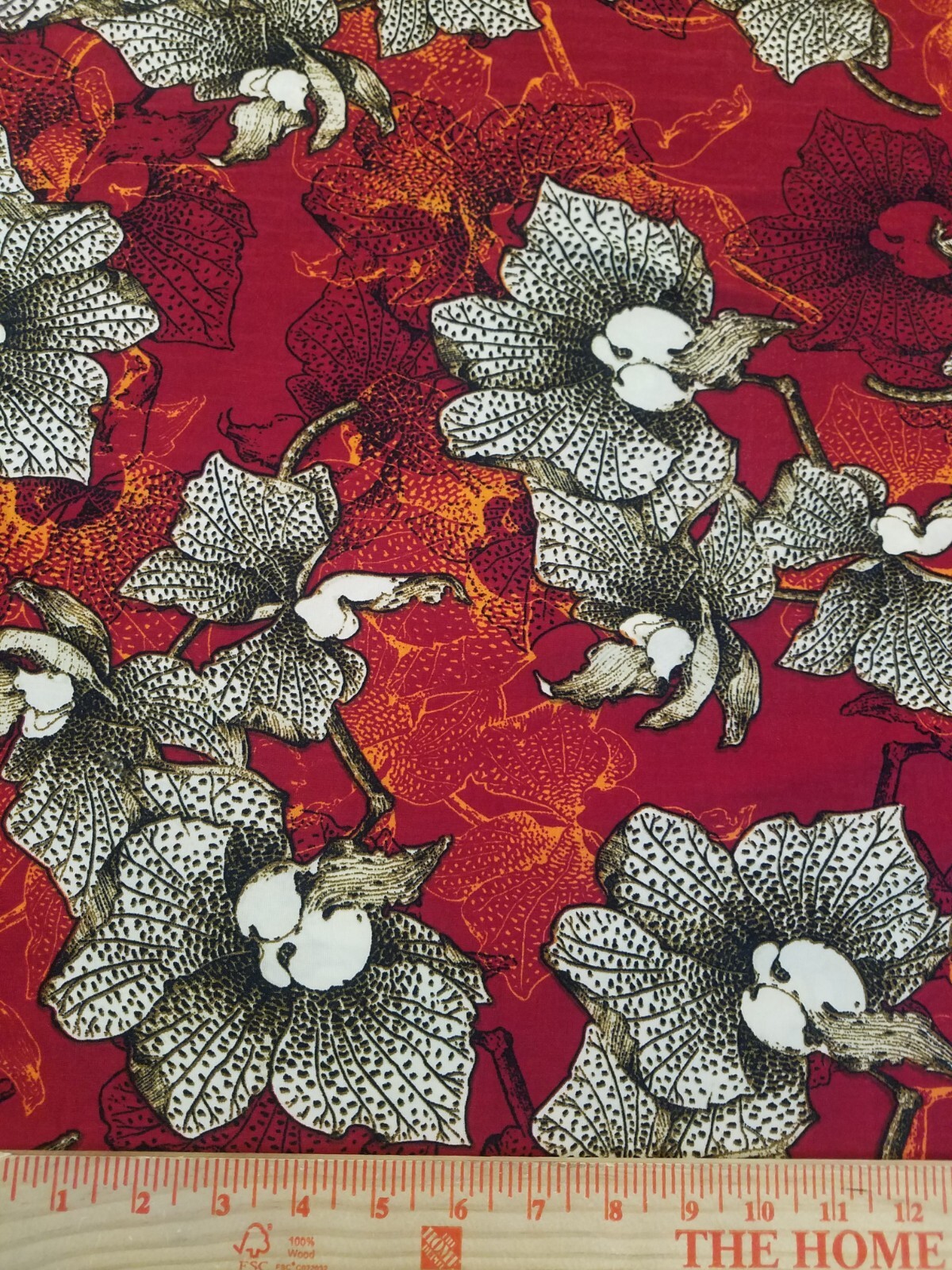 Red floral Printed spandex stretchable Fabric wrinkle resistant 60” W Sold BTY
