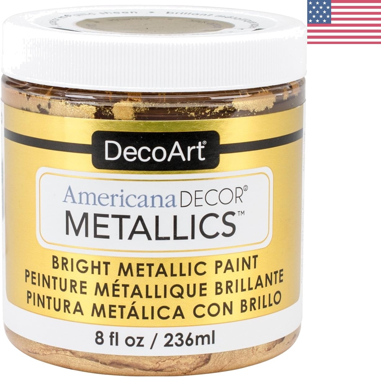 Non-Toxic 24K Gold Craft Paint 8oz – Water-Based for Indoor & Outdoor Use