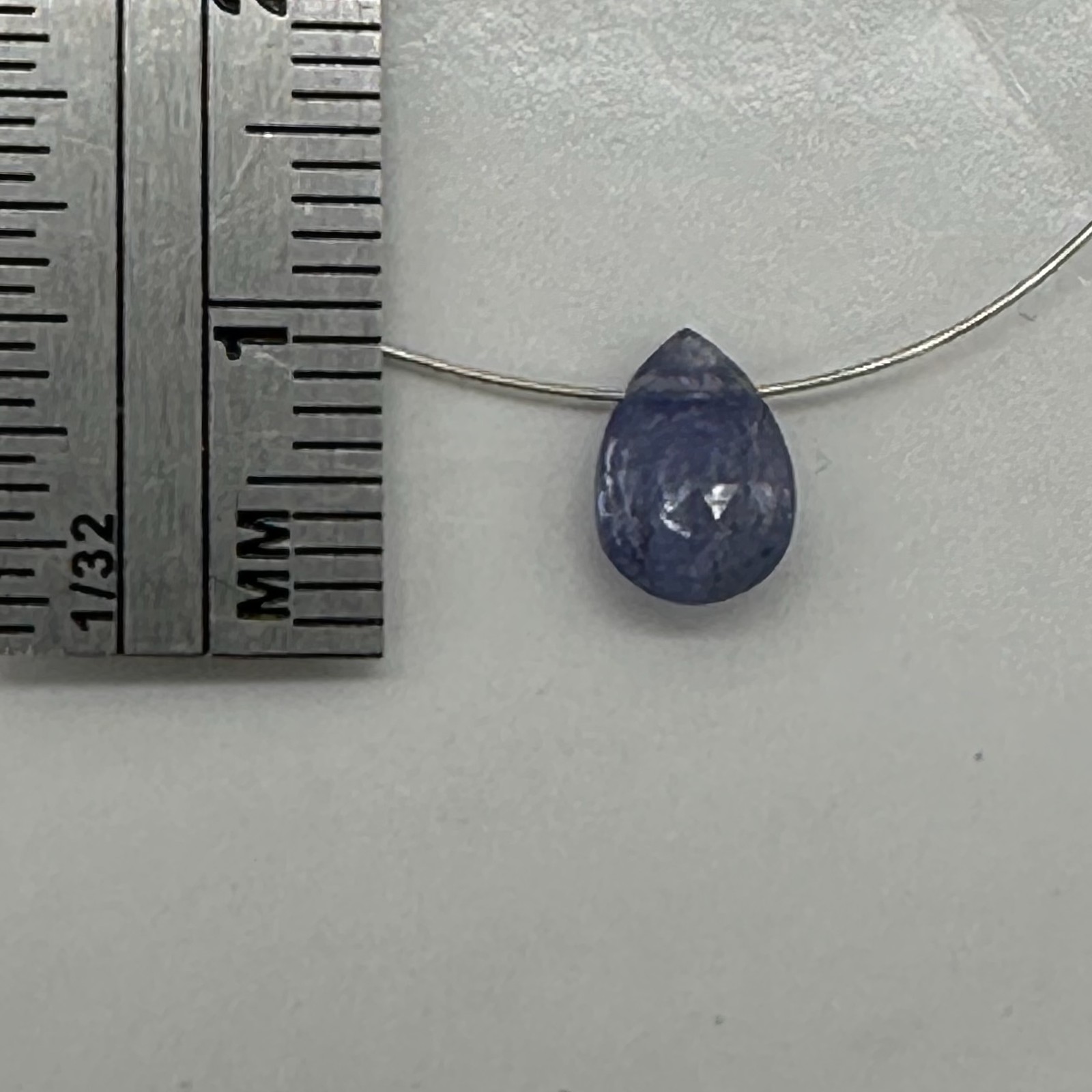 Natural Lavender Sapphire Faceted Briolette Bead | 1.19 cts | 8x6mm |