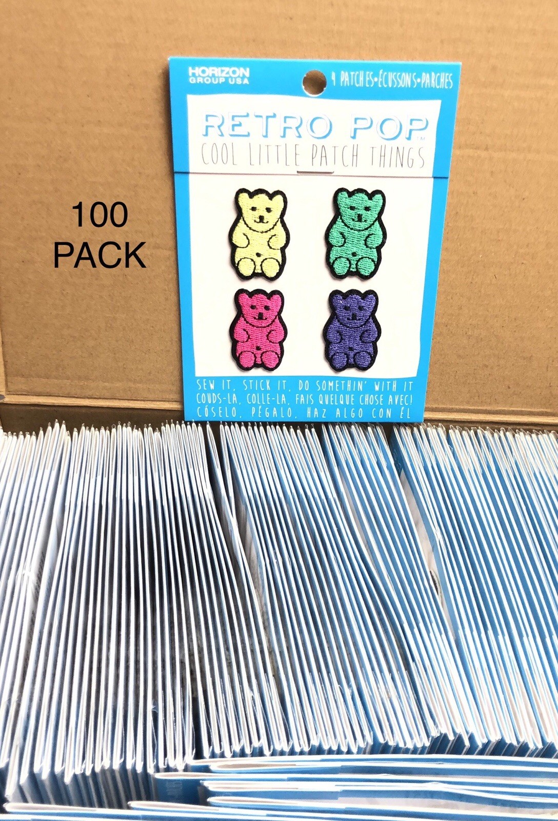 100 PACK Retro Pop Cool Little Things Gummy Bear Patch Sew or Stick Embroidered