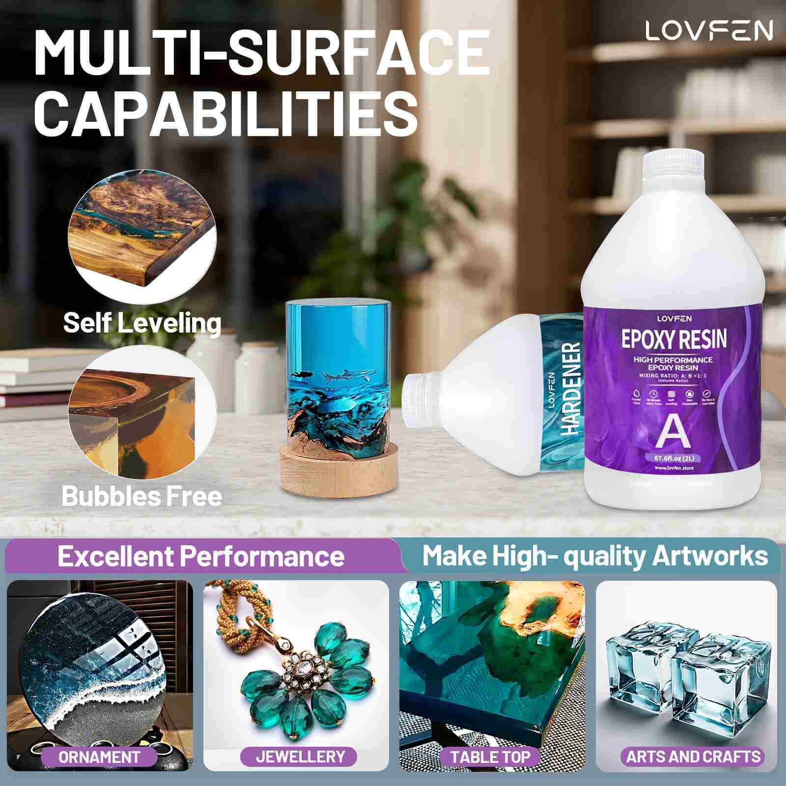 Crystal Clear Epoxy Resin – 1 Gallon Kit – for Jewelry DIY Art Crafts Tumbler