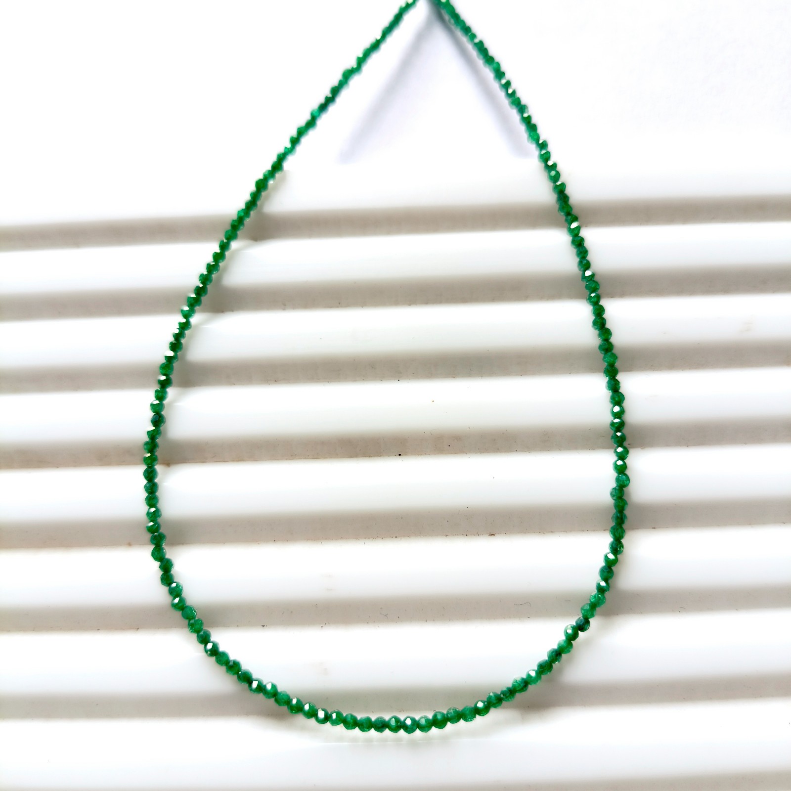 Faceted Emerald Rondelle Beads: 4mm AAAA Quality Sterling Silver