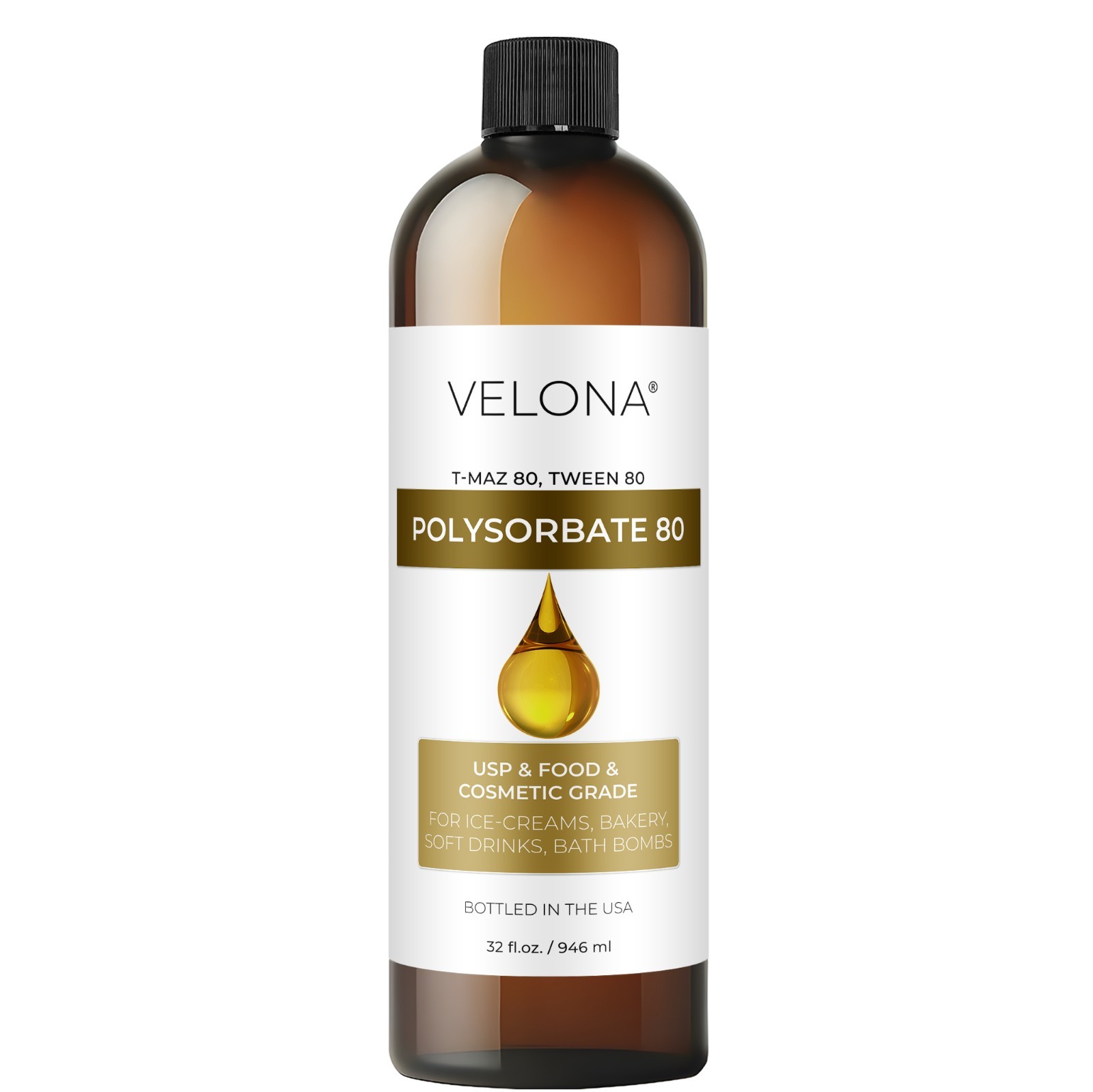 Polysorbate 80 by Velona 2oz-7lb Solubilizer, Food Cosmetic Grade Cooking, Bath