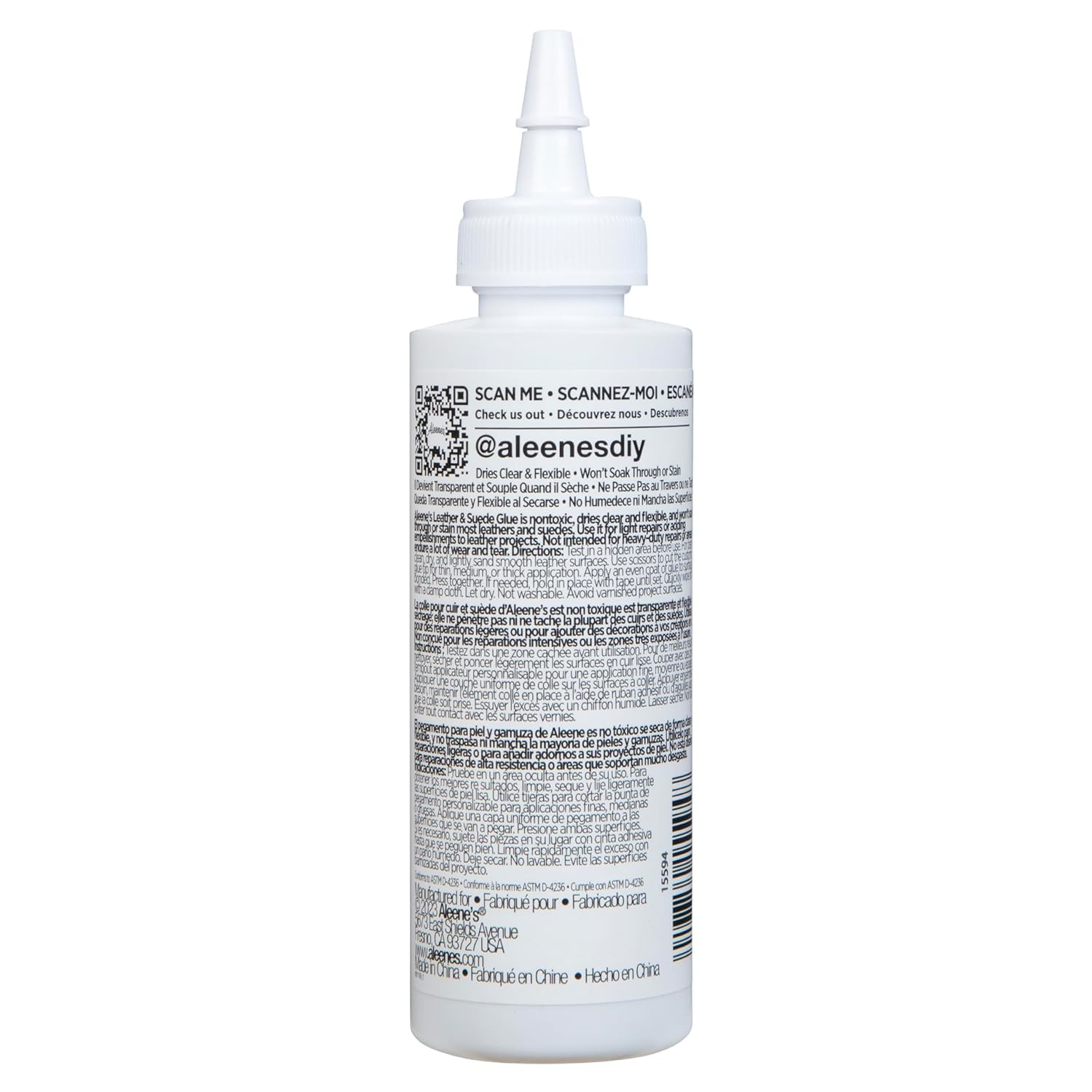 Aleene’s Leather & Suede Glue, Adhesive For Crafts, Embellishments – 4 fl oz