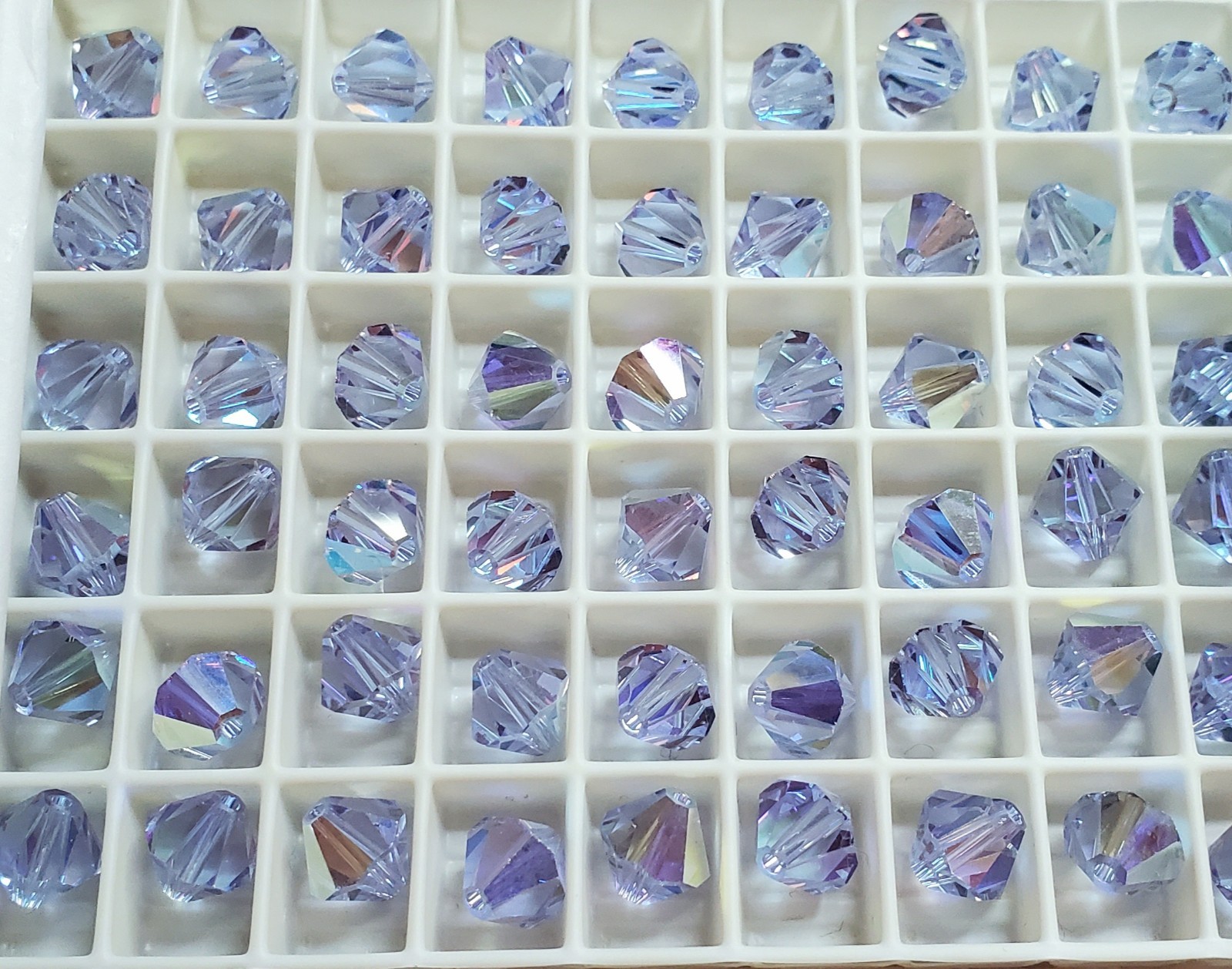 Vintage Swarovski 8mm Bicone beads Alexandrite AB (12pcs) Color Changing Rare