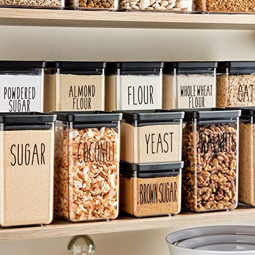 Kitchen Adhesive Labels – Waterproof Varies Black Text on Clear Background