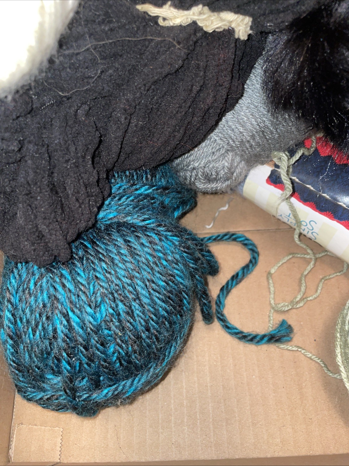 2 lbs Mixed Scrap Yarn Lot Assorted Colors, Sizes & Fiber Content