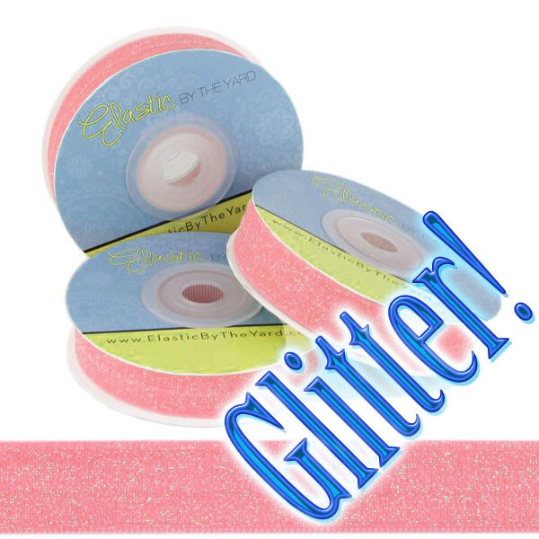 Pink Glitter 5/8″ Fold Over Elastic