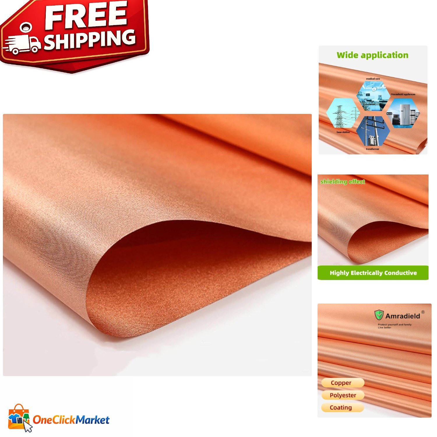 39″x43″ Copper Faraday Fabric Cloth – Shield from Harmful Signals Effectively