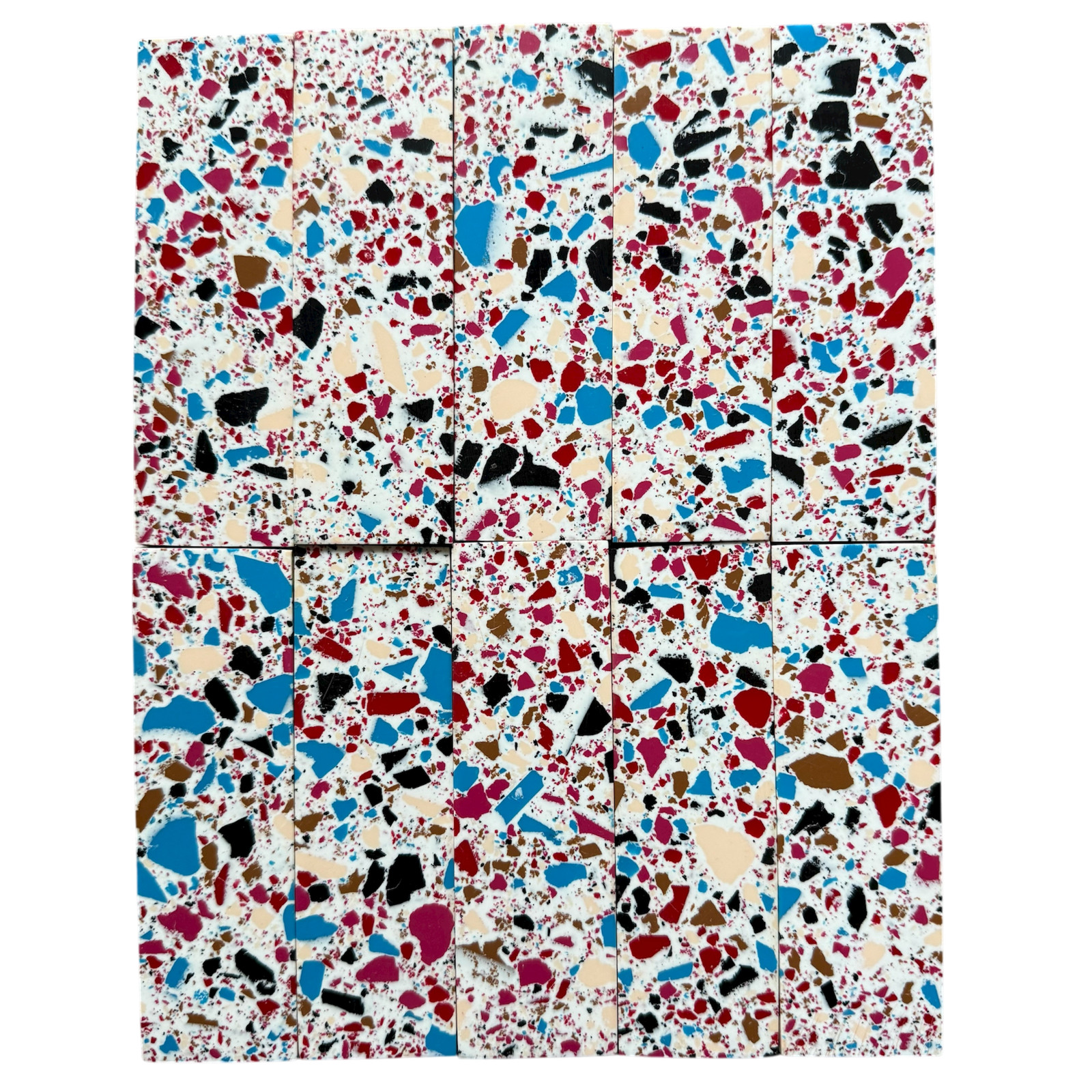 Multicolor Resin Knife Scale Blank Pair 5″ Acrylic Crafting Material Set