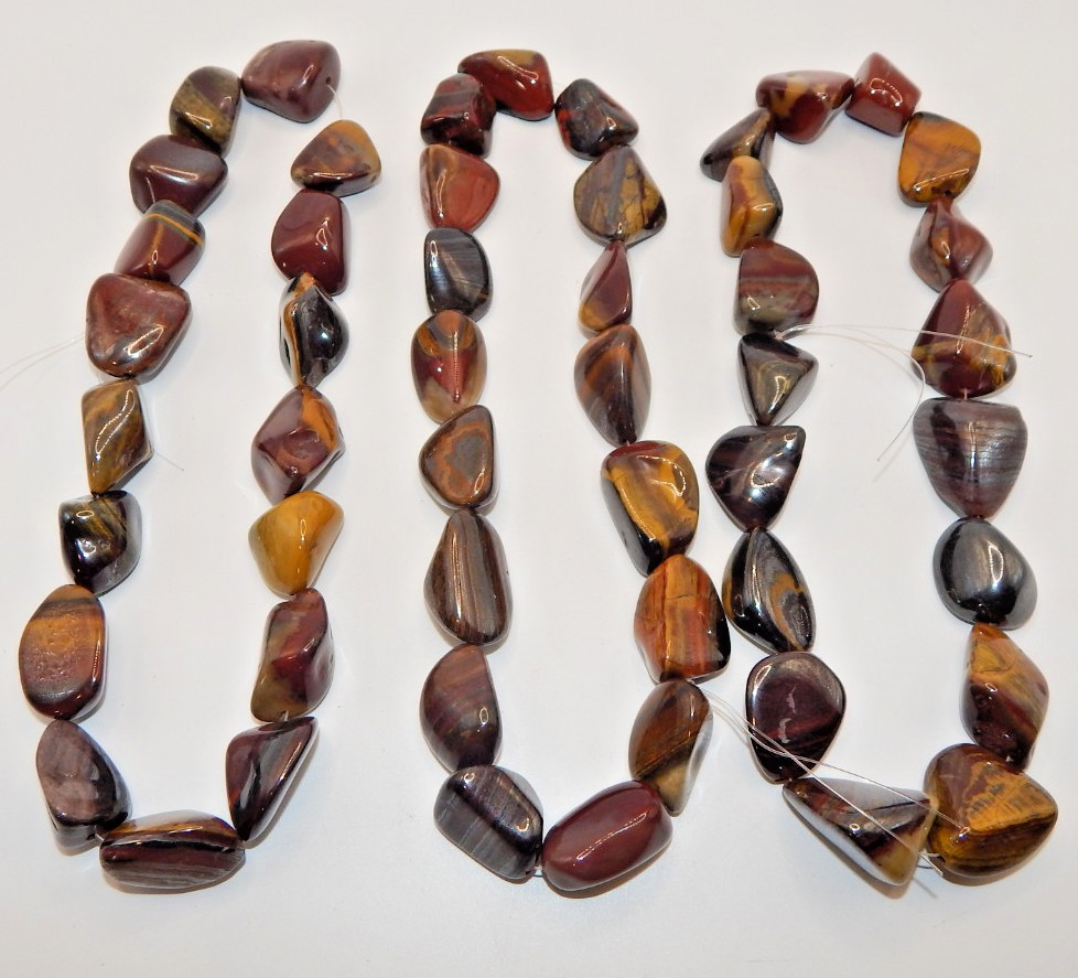Tiger Iron Jasper 28mm x 16mm Nugget Beads (15 inch Strand)