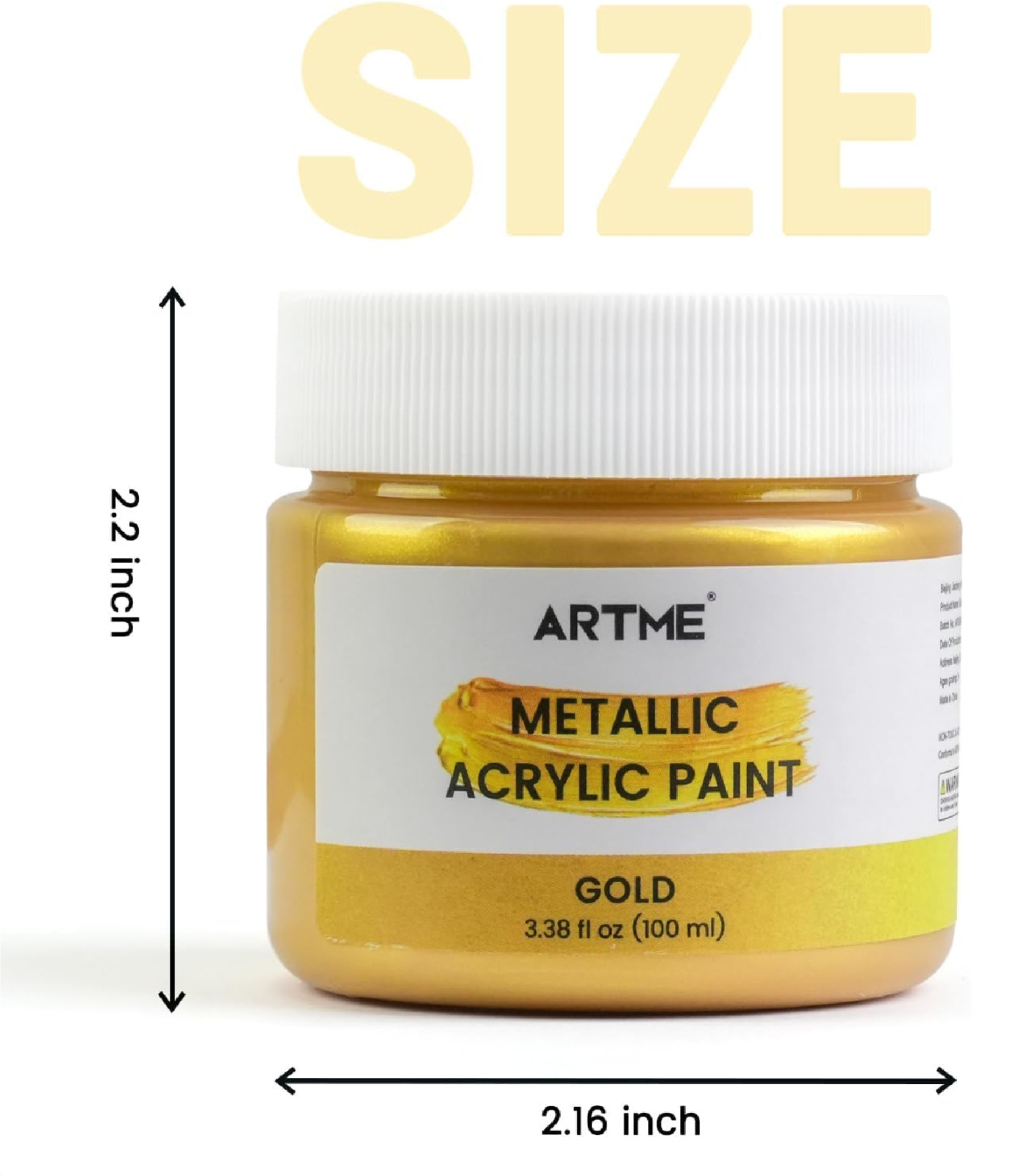 ARTME Acrylic Paint Metallic Gold, 100ml Gold Leaf Paint for Art Painting, Hand-