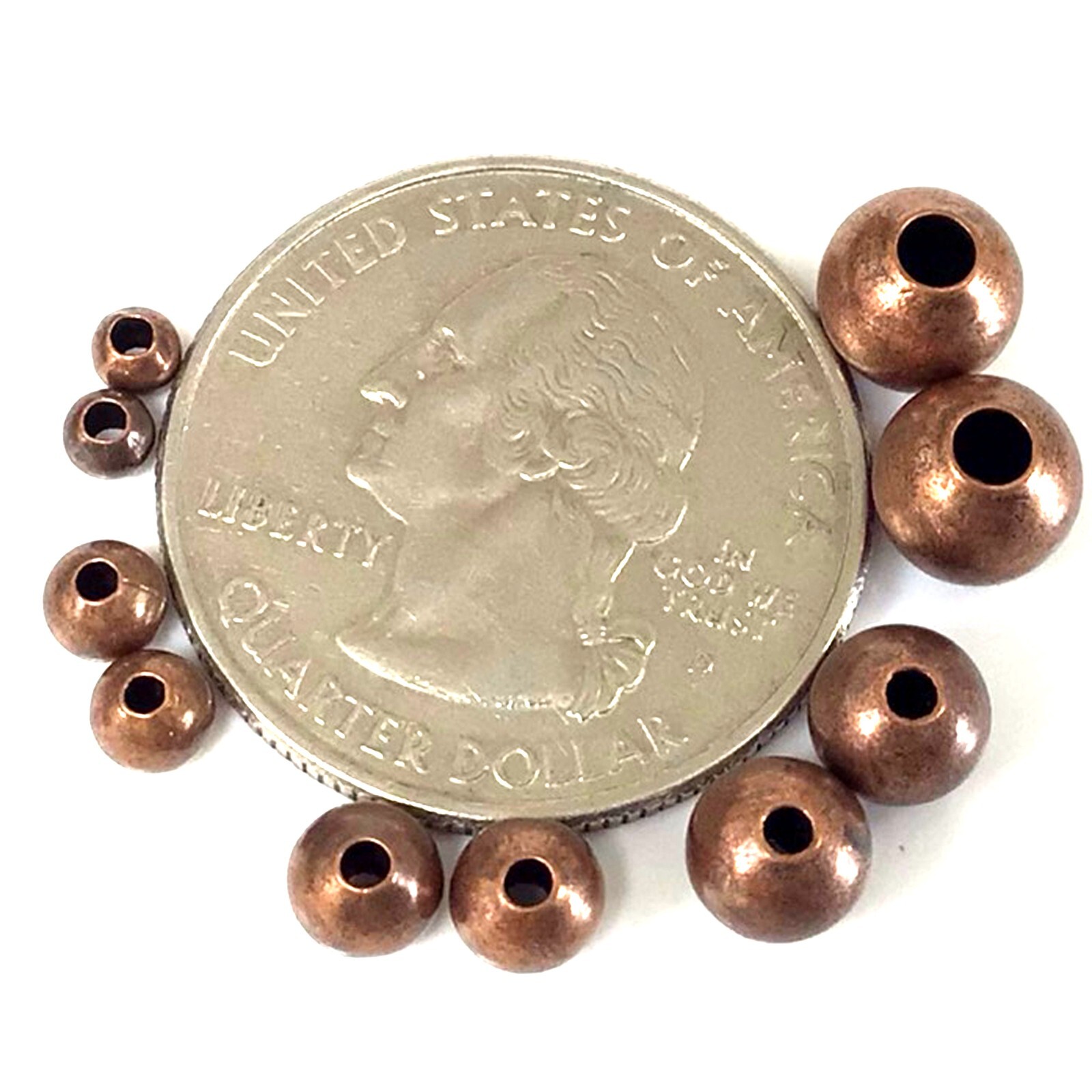 Copper Smooth Round Spacer Beads Seamless 3mm 4mm 5mm 6mm 7mm Jewelry Supplies