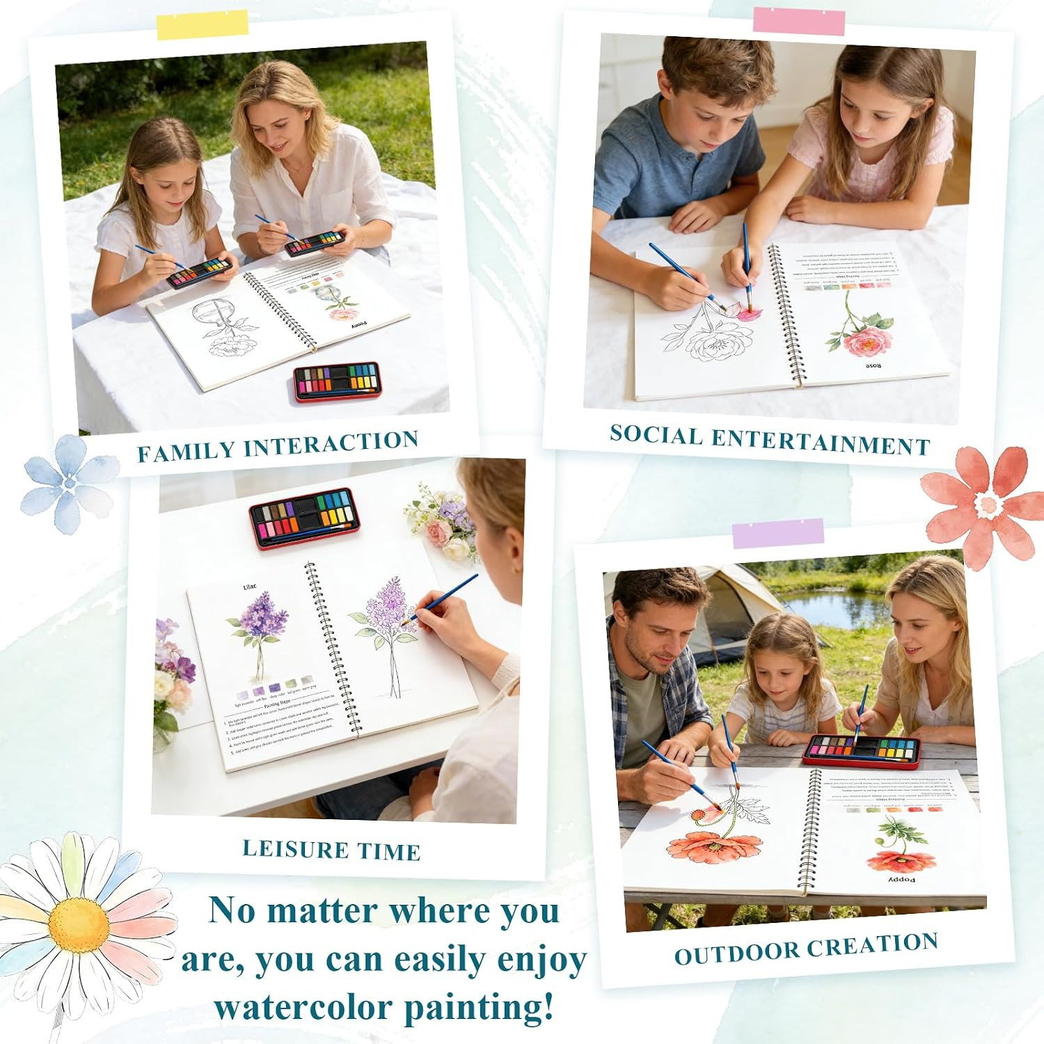 Watercolor Flower Coloring for Adults | Creative Art Techniques | Skill-Buildin