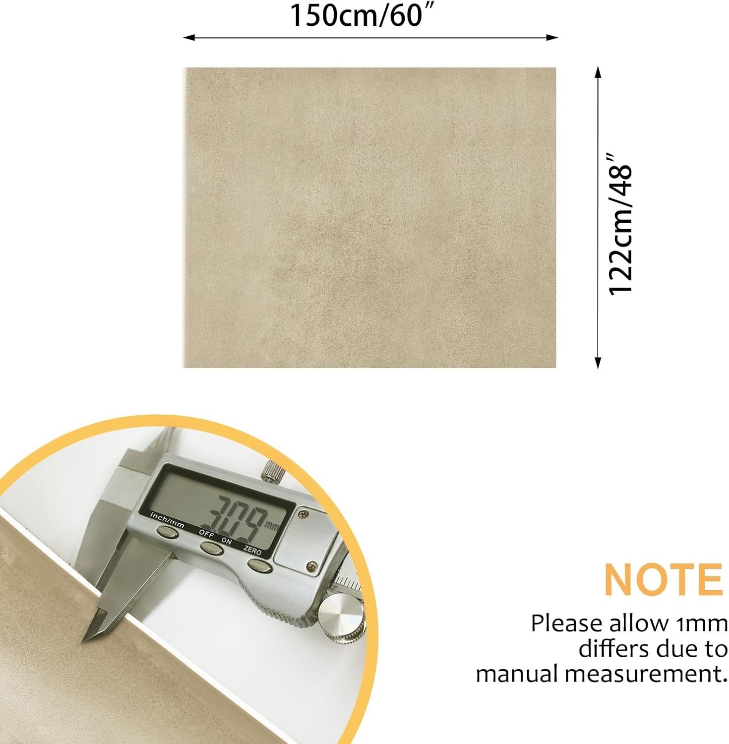 60”W Beige Suede Headliner Fabric Foam Backed For Car Inner Roof Repair