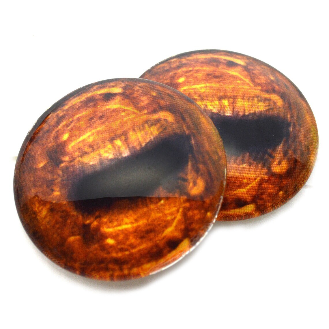 Pair Amber Horse Glass Eyes Jewelry Doll Taxidermy Flatback Cabochons