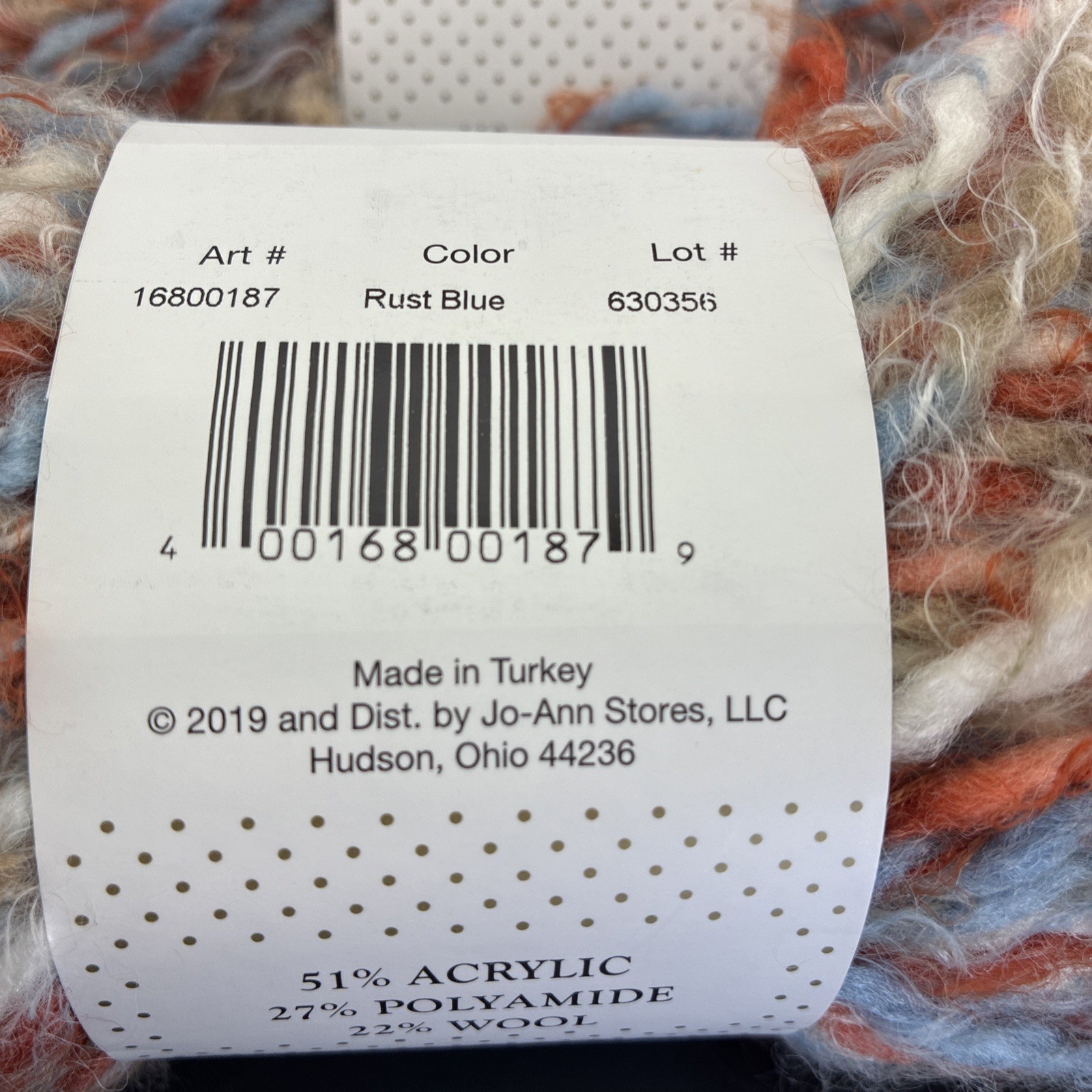 5 Skein Buttercream Luxe Craft Angel Hair Rust Blue Wool Blend 110 Yrds/3.5oz Ea