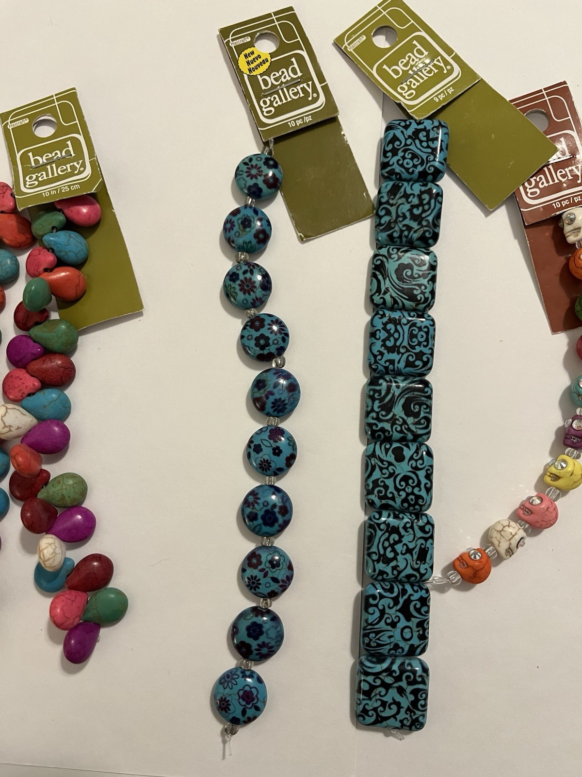 Bead Gallery Reconstituted Stone Jewelry Making Mixed Styles Color Strands Lot 6