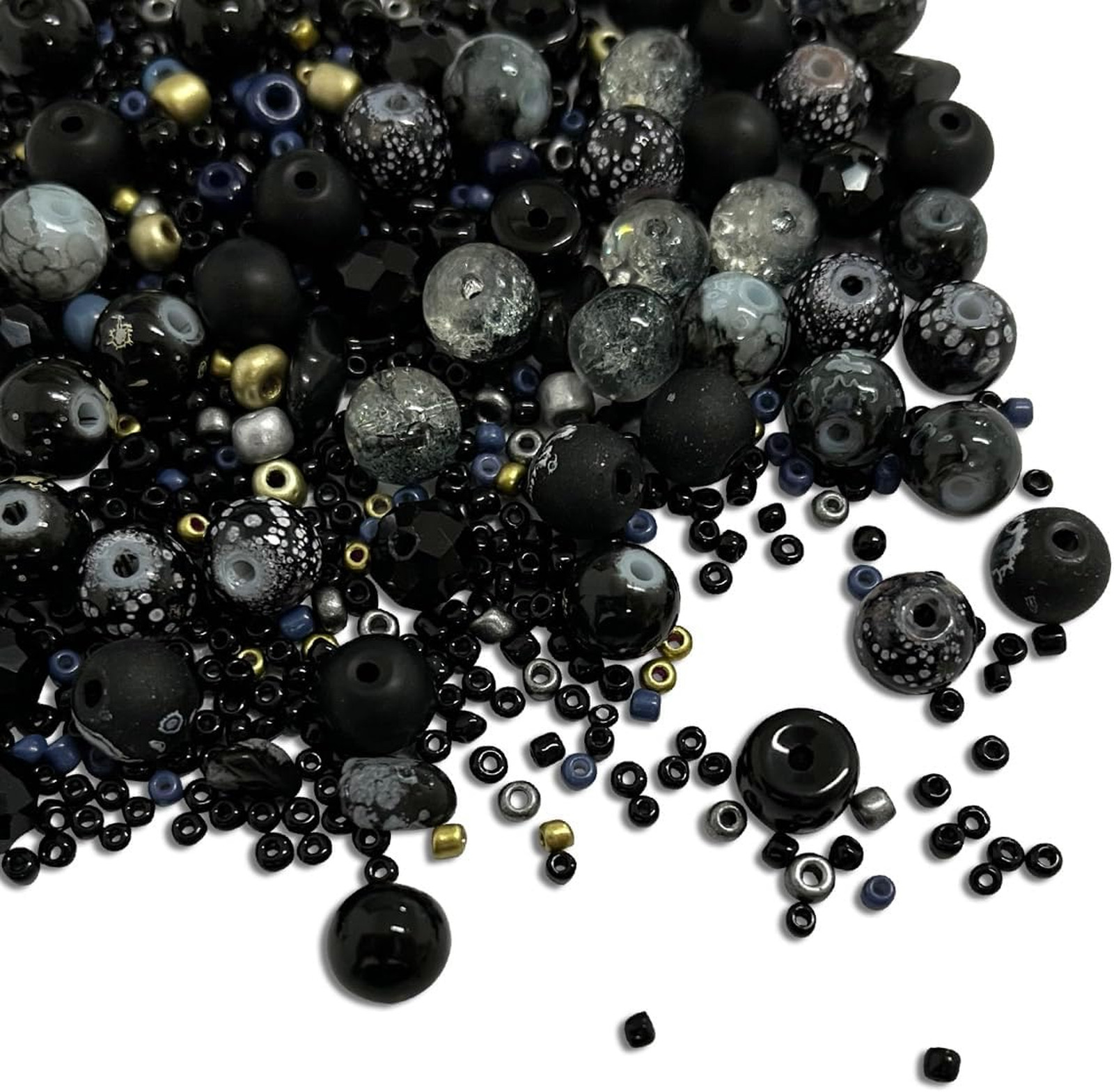 600PCS Crystal Glass Beads Spacer Beads for Jewelry Making 8mm Obsidian Rondelle