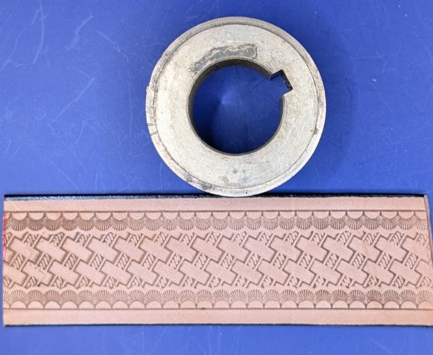 Leather Embossing Machine Roller Basketweave pattern # 194 Solid Brass