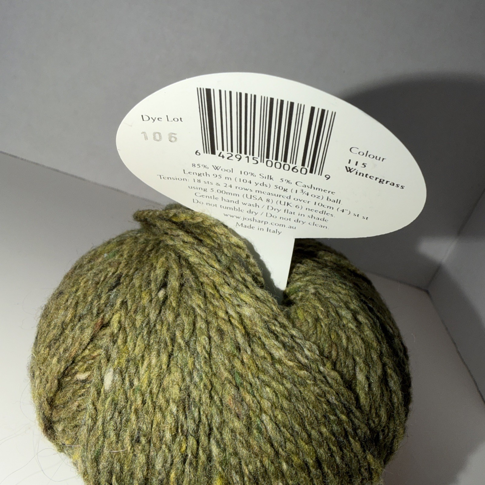 Jo Sharp Silkroad Tweed Wintergreen Colour 115 1 Skein 85% Wool, Silk, Cashmere