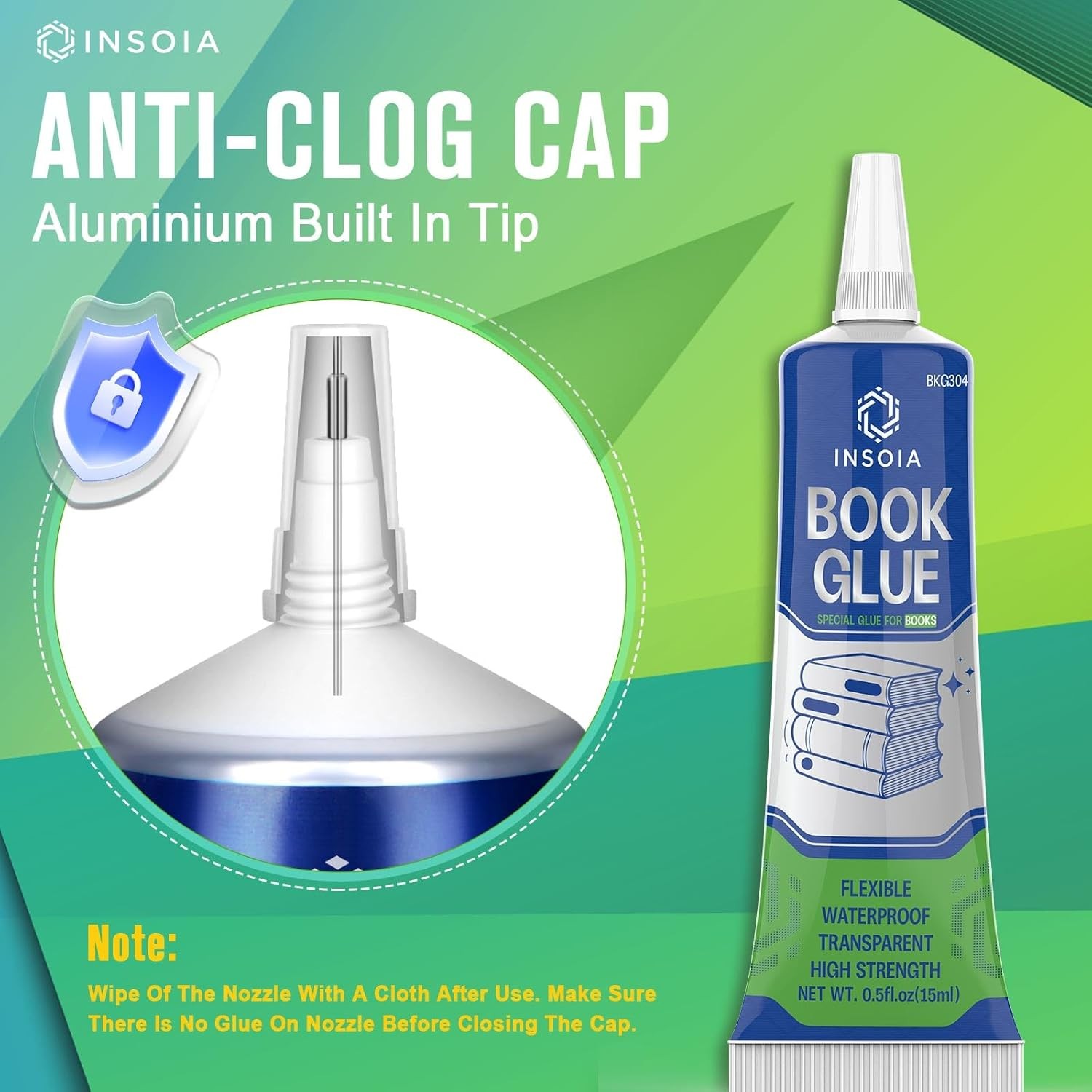 Book Glue, 15ML X 2 Book Adhesive, Clear Book Binding Adhesive, Flexible Paper G