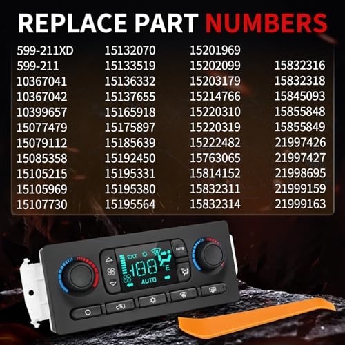 599-211XD Heater A/C Climate Control Module Panel Switch Compatible with