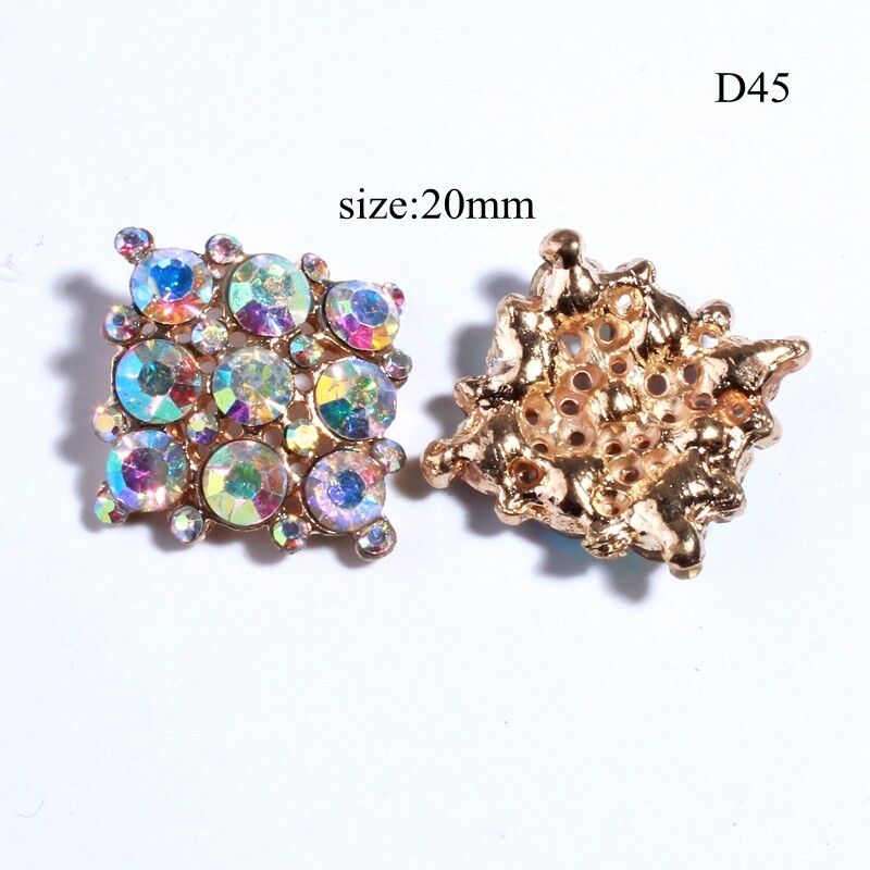 15PCS 20MM Fashion Silver Artificial Crystal Metal Crown AB Color Plating