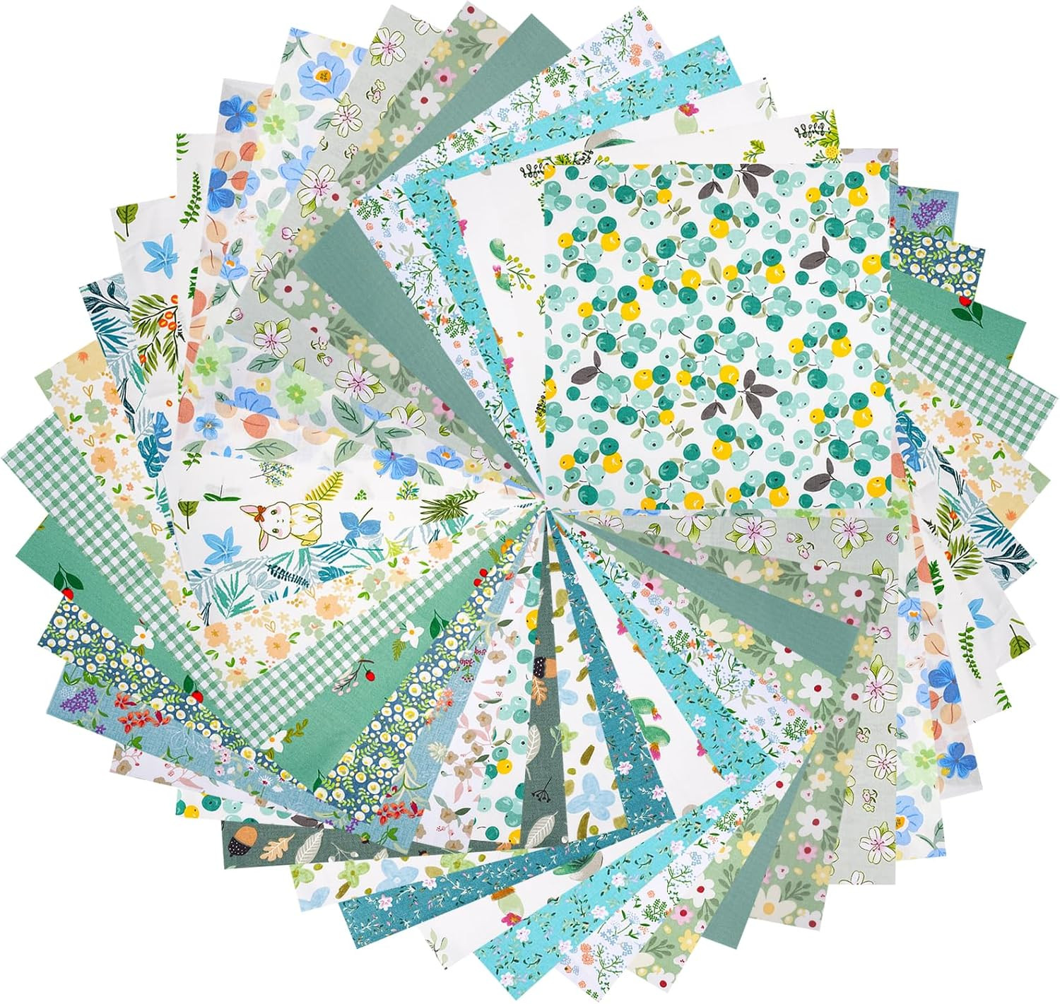 70Pcs 10 X 10 Inch Quilting Cotton Fabric Squares Layer Cakes Multicolor Floral