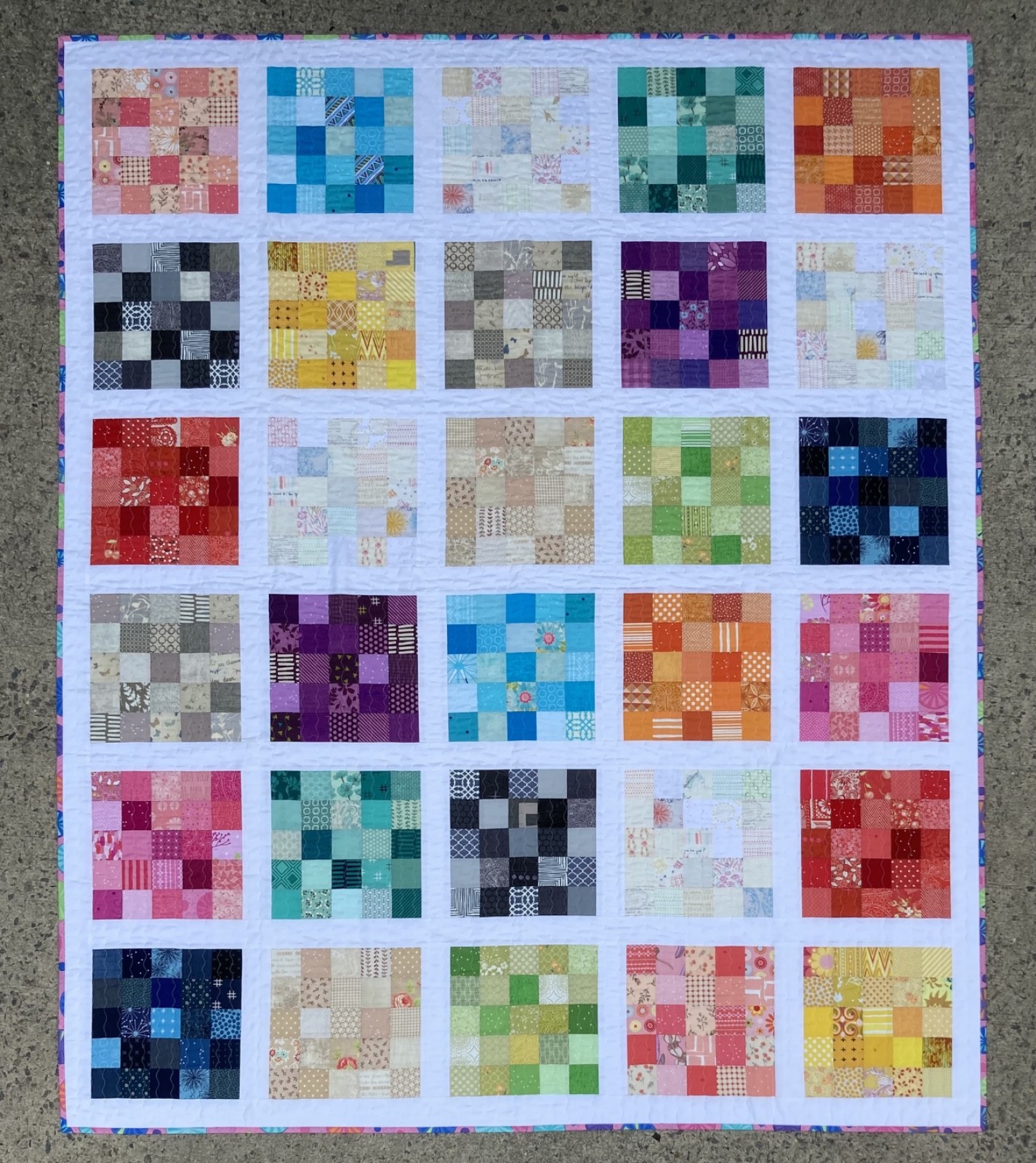 Handmade Quilt Throw Size 60″ x 73″ Scrappy Handmade Quilt for All Ages
