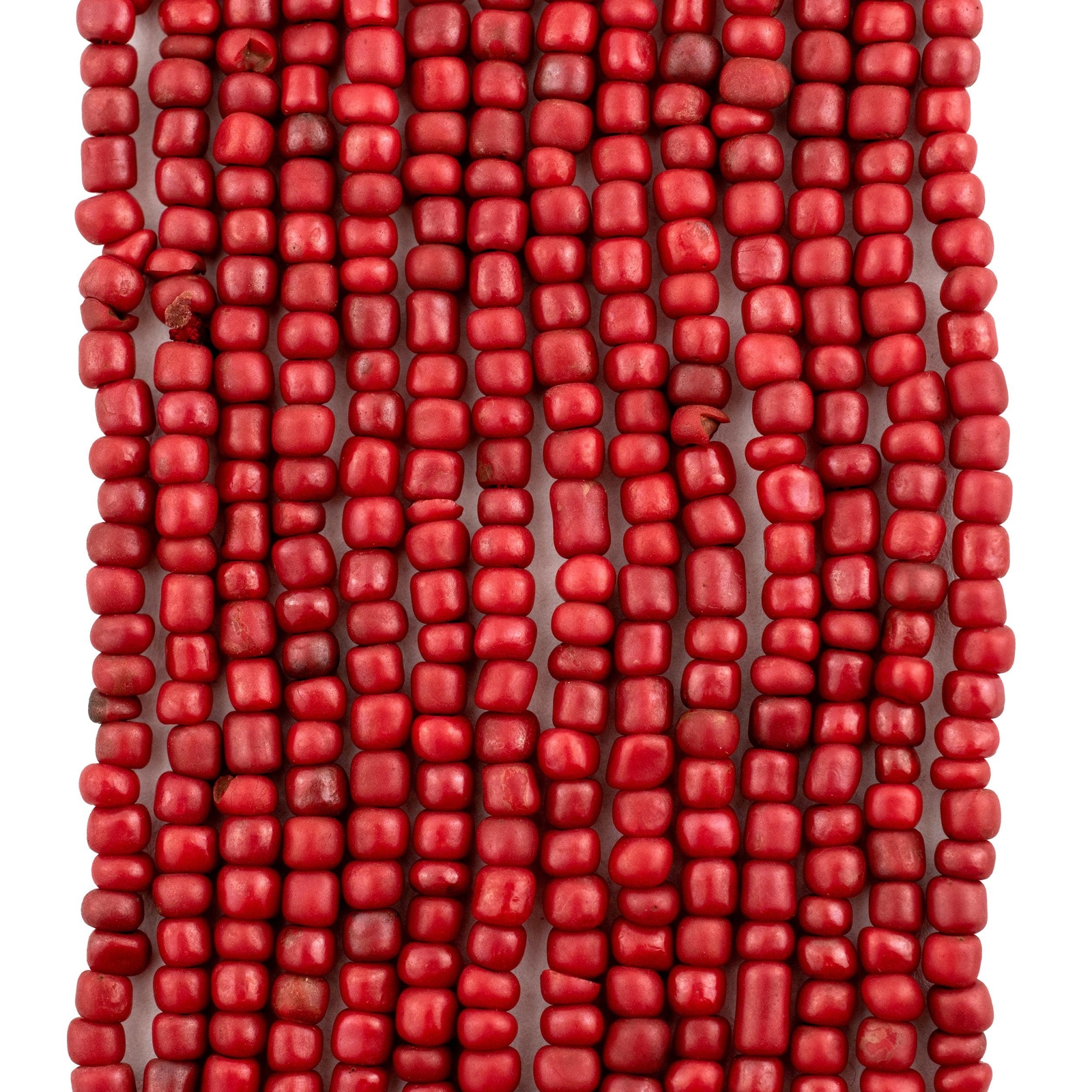 Red Java Glass Seed Beads 4mm, 48 Inch Strand Indonesia