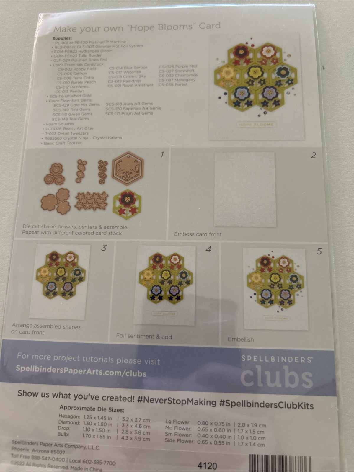 NEW Spellbinders Small Die Of The Month Feb 2023 FLORAL MINI TILES