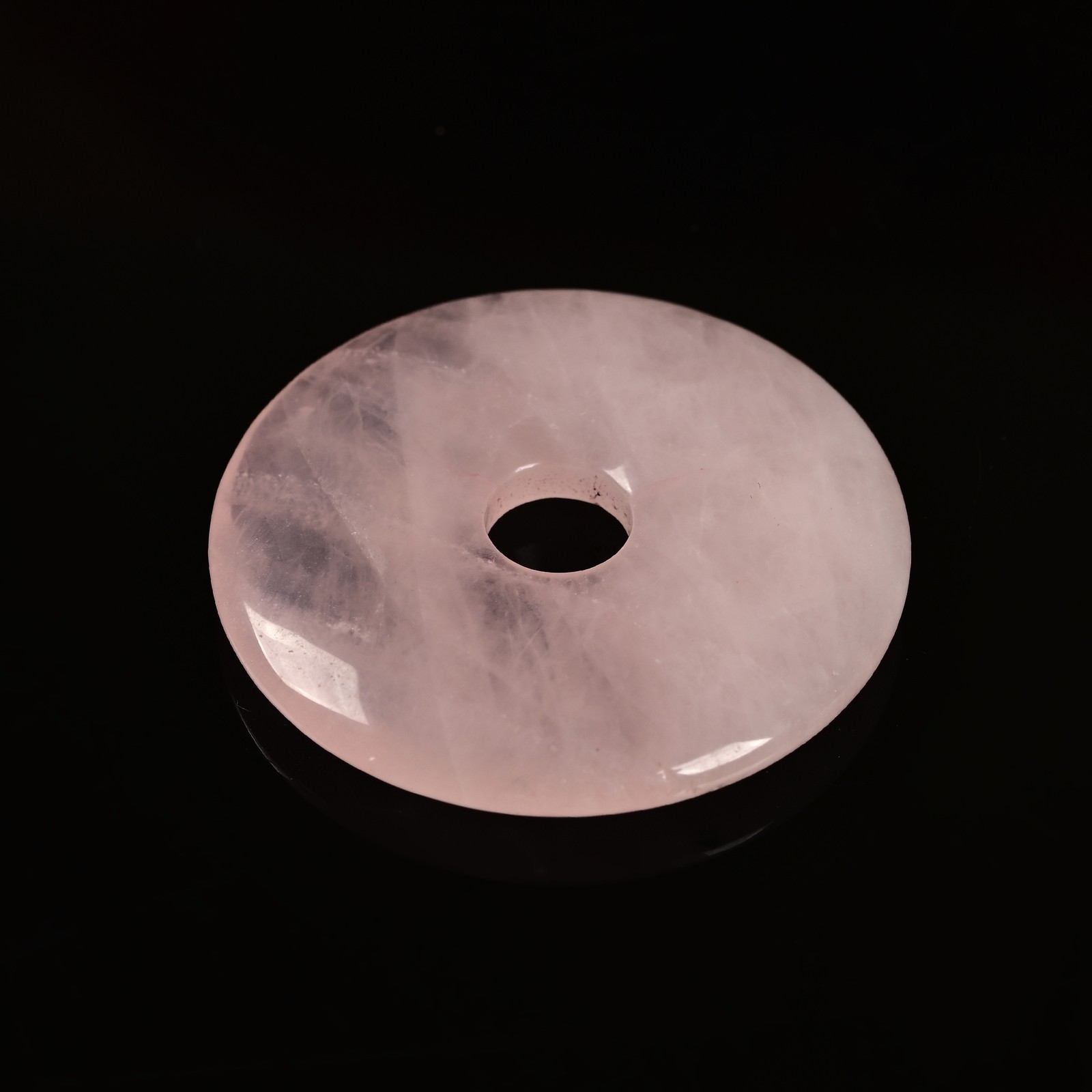Natural Rose Quartz Donut Circle Pendant Size 40mm 50mm Sold Per Piece