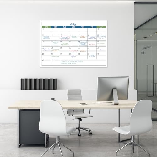 Large Dry Erase Calendar – Undated 1 Month Dry 40″ x 28″ Dry Erase Calendar
