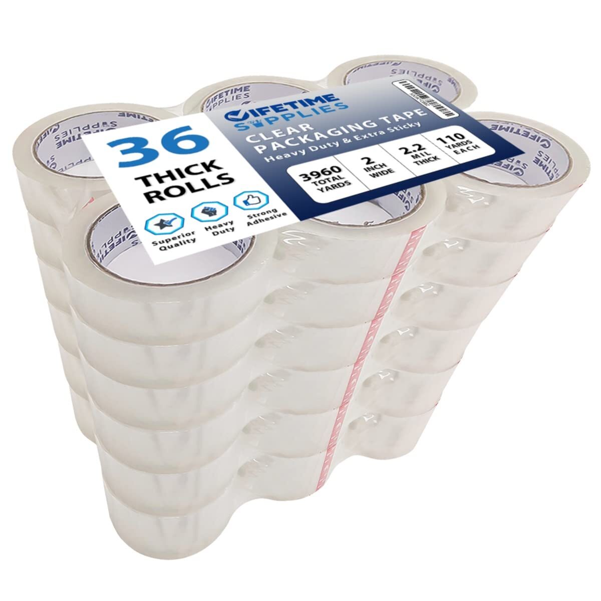 Packing Tape 36 Rolls 65 110 Yards 2.2 Mil (330 ft) Carton Sealing Tapes