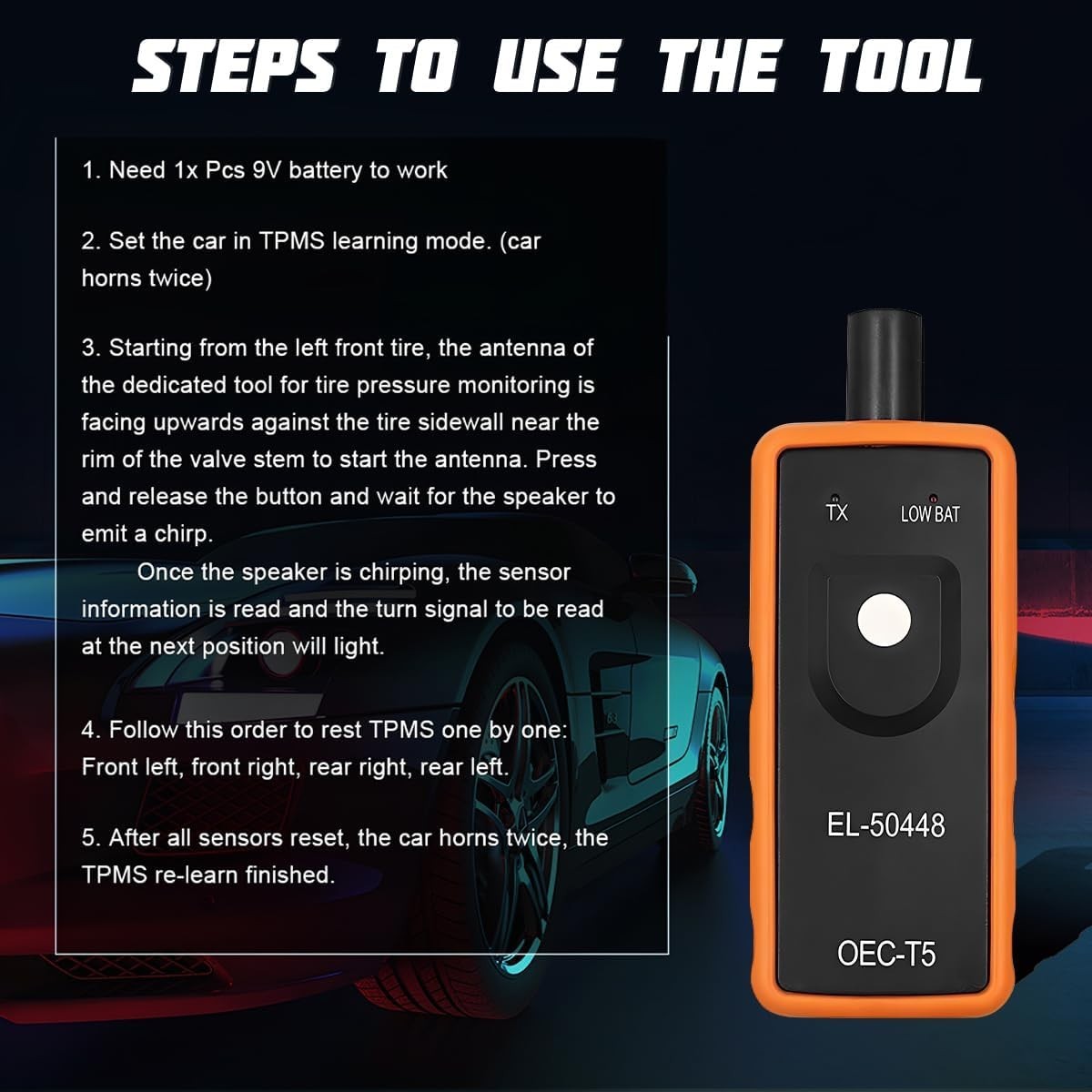 Automotive Tire Pressure Sensor Reset Tool – TPMS Tire Monitor Gauge