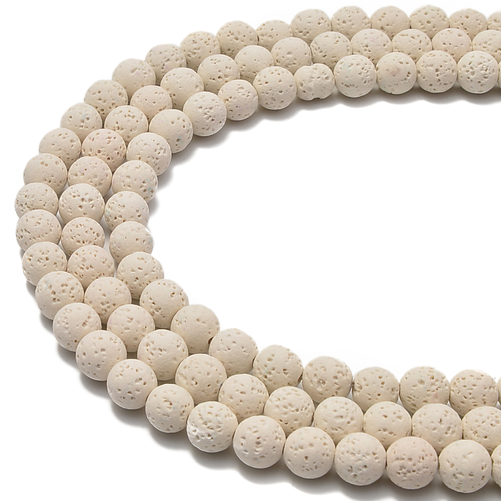 Beige Color Lava Rock Stone Round Beads Size 6mm 8mm 10mm 15.5″ Strand
