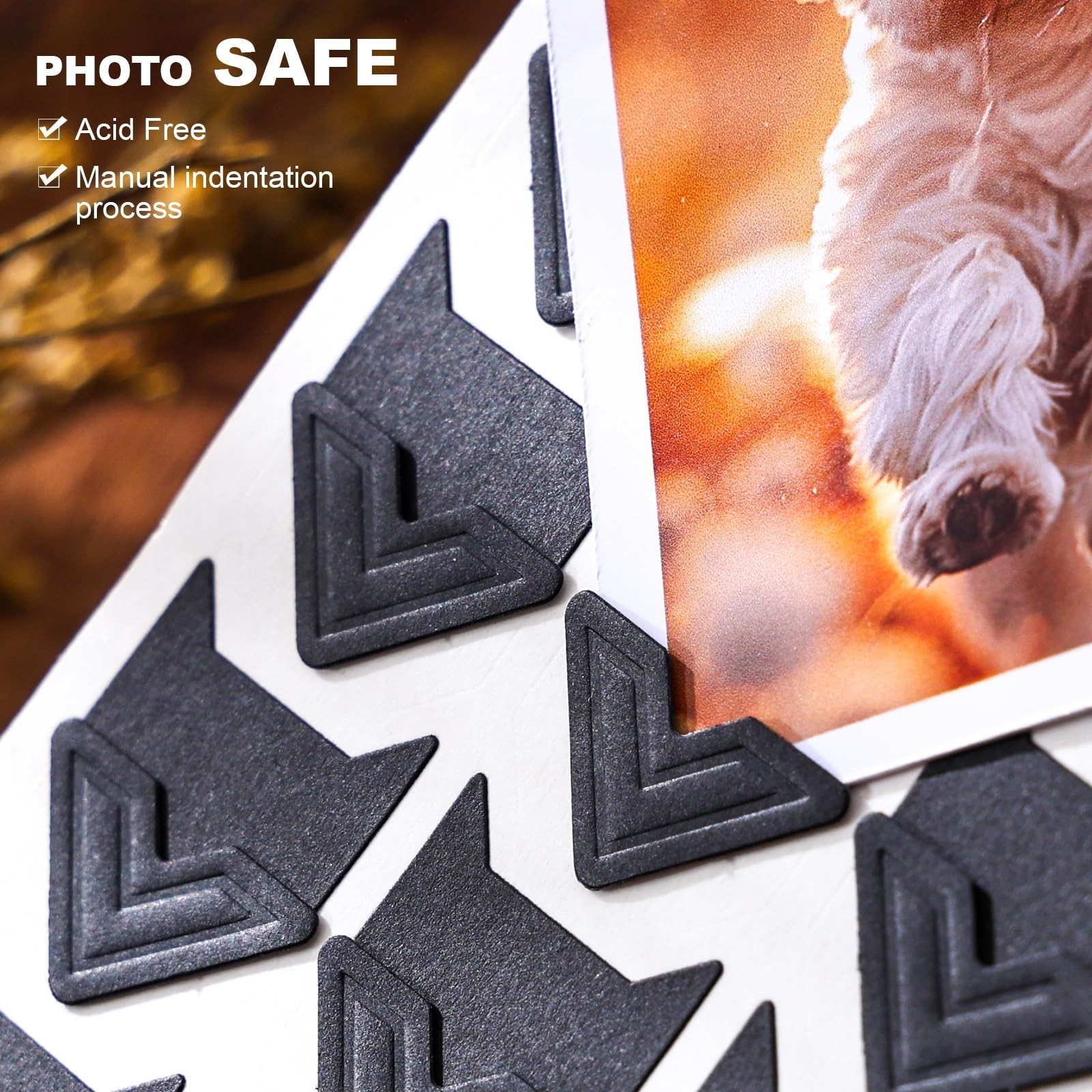 360 Pcs Photo Corners Self Adhesive, Scrapbooking Photo Mounting Corners, Black