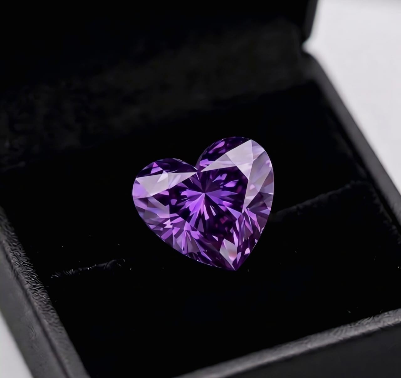 1 CT Purple Color Heart Cut VVS1 Diamond 6.50×6.50 MM premium Gemstone 1 pc