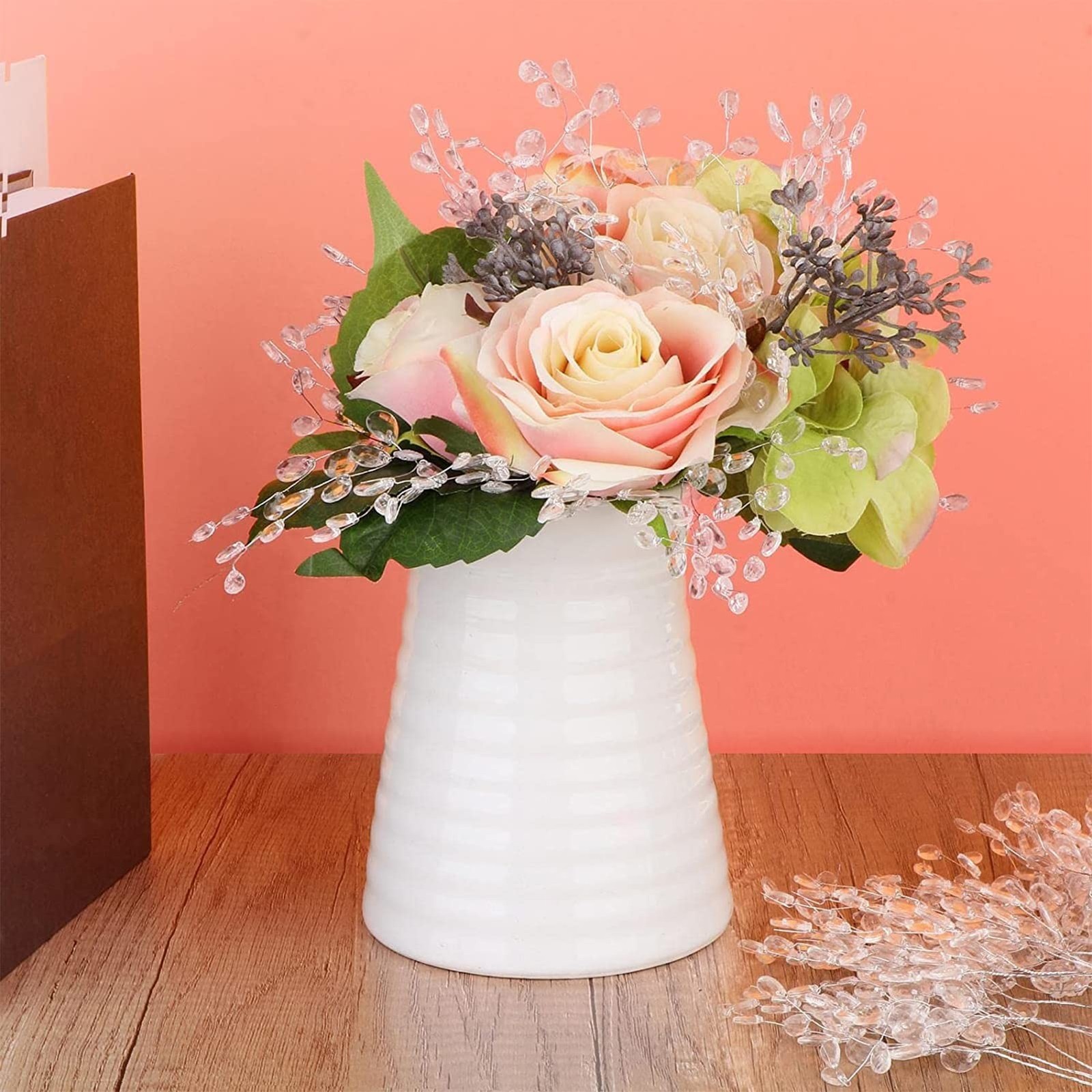 20 Stems Artificial Flowers Crystal Acrylic Ornament Artificial Bouquets Acry…