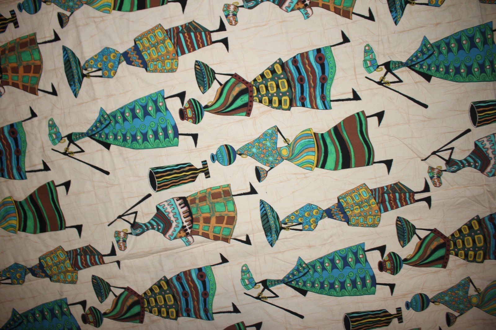 ALEXANDER HENRY 2008 CALABASH AFRICAN WOMEN Cotton Fabric Multicolor 41″ x 110″