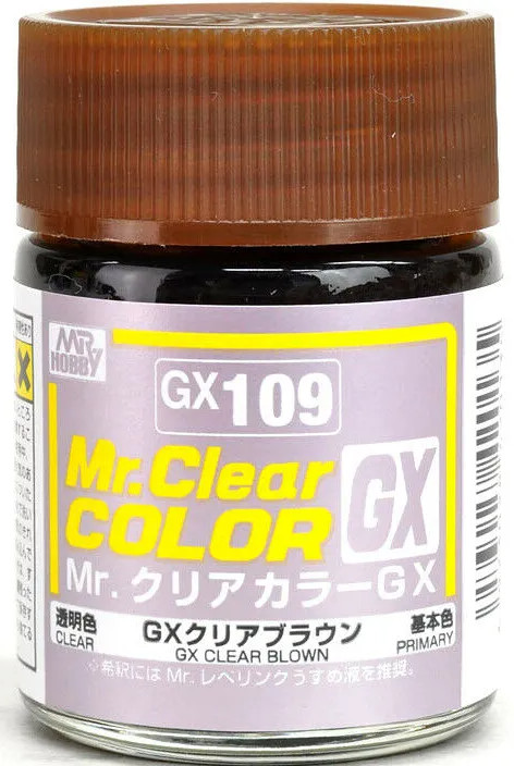 Mr. Hobby GX109 Mr. Clear Color GX Clear Brown Lacquer Paint 18ml – US