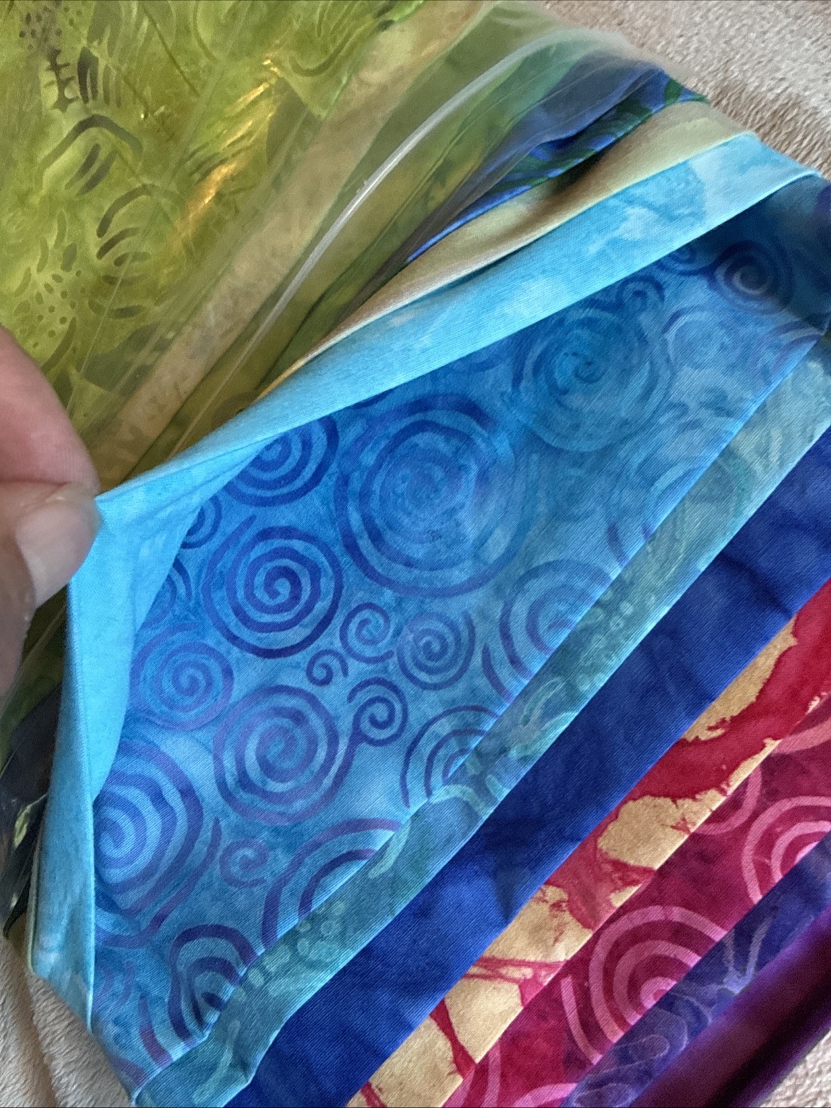 Quilt Kit 54” x 68” – Colorful Batik Cotton Fabrics + Pattern + Binding